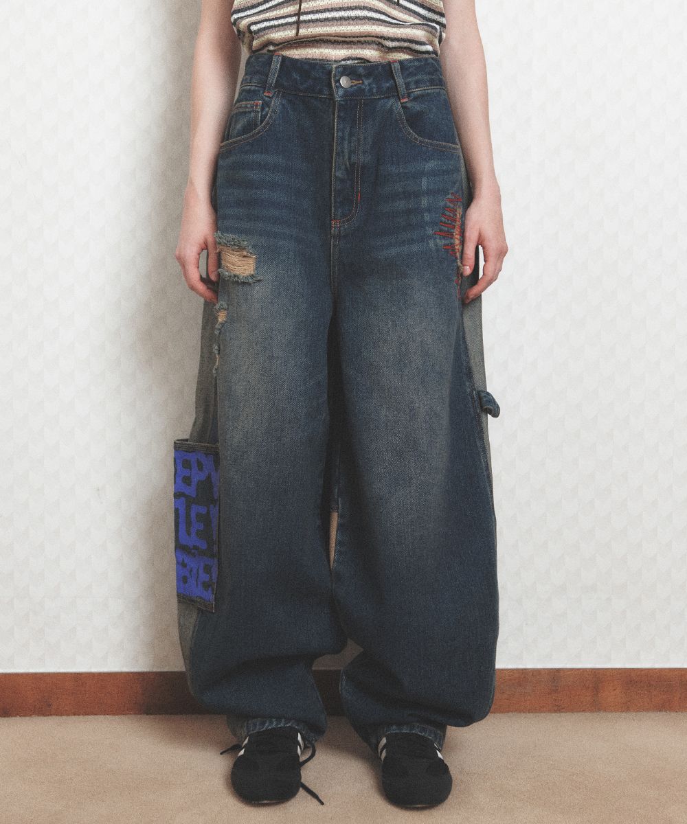 MUSINSA | MAINBOOTH LAB.017 Balloon Denim Pants(INDIGO)