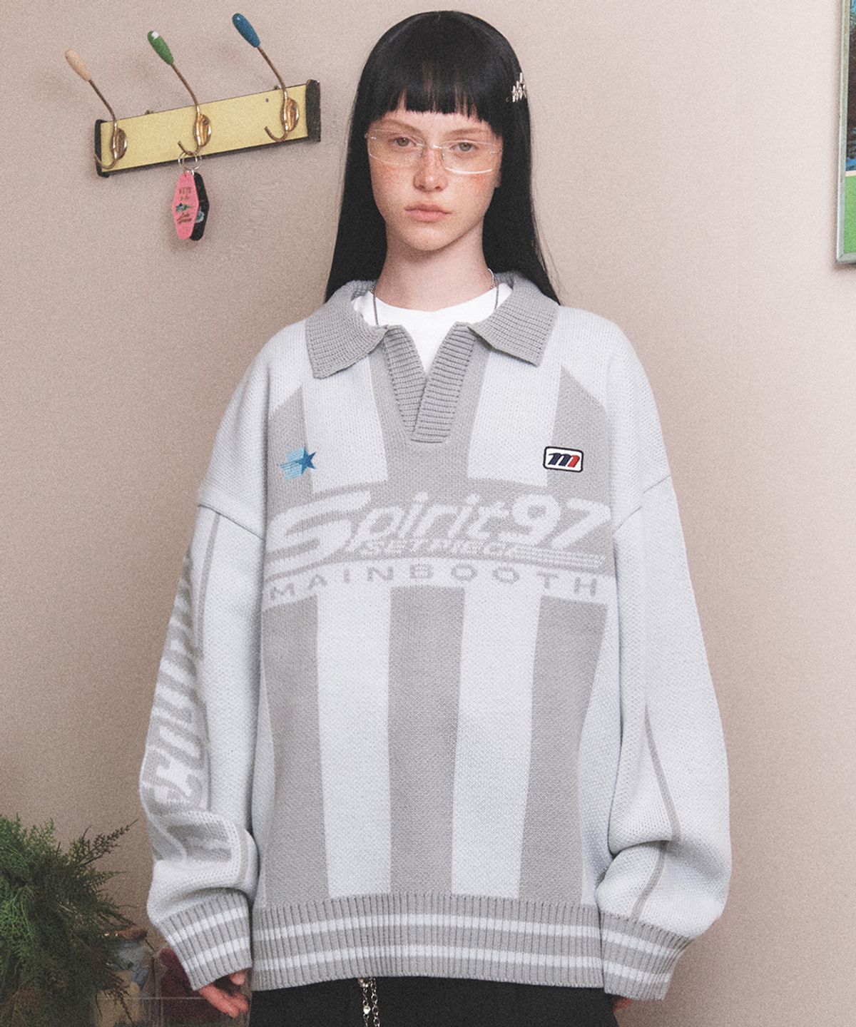 메인부스(MAINBOOTH) Spirit 97 Football Sweater(GRAY)