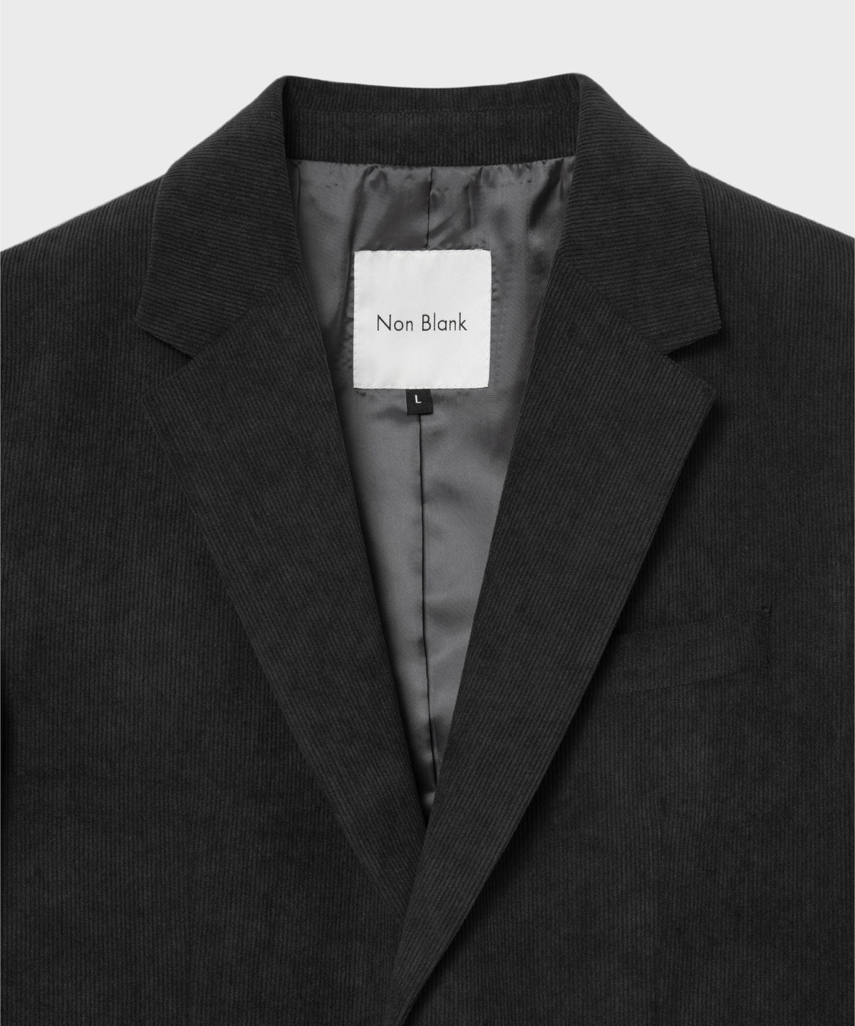 넌블랭크(NONBLANK) 코듀로이 세미 오버 핏 셋업 수트_DARK GREY