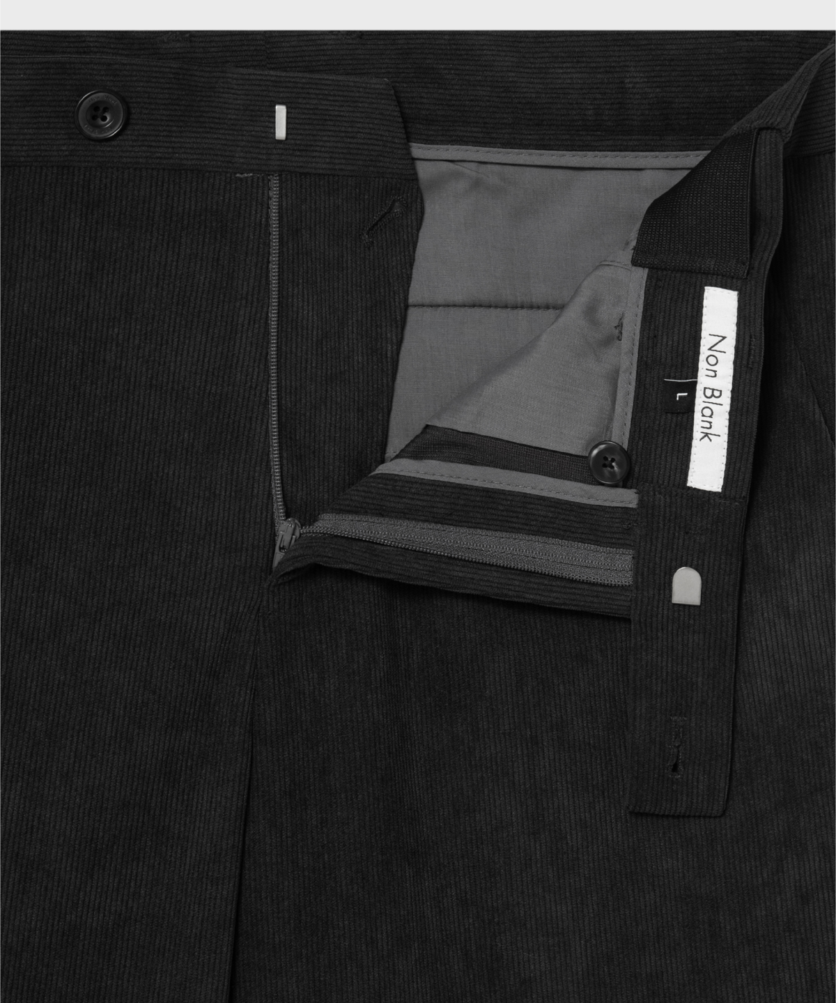 넌블랭크(NONBLANK) 코듀로이 세미 오버 핏 셋업 수트_DARK GREY