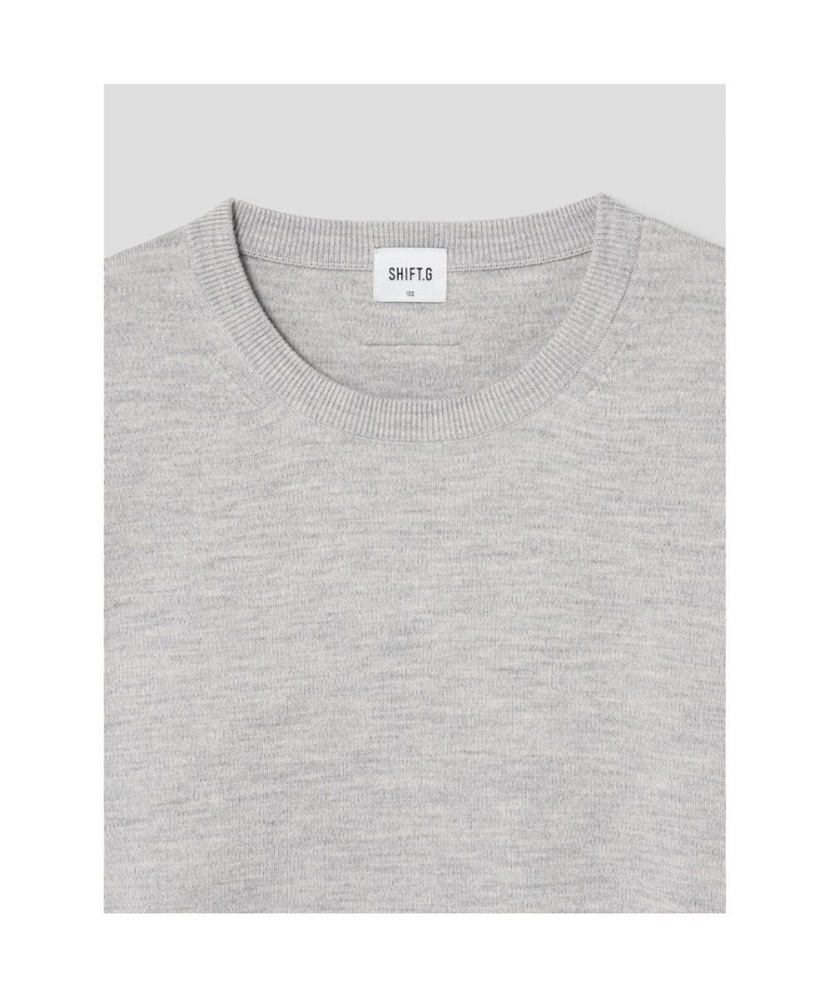 시프트지(SHIFT.G) Basic Crewneck Sweater  Light Grey
