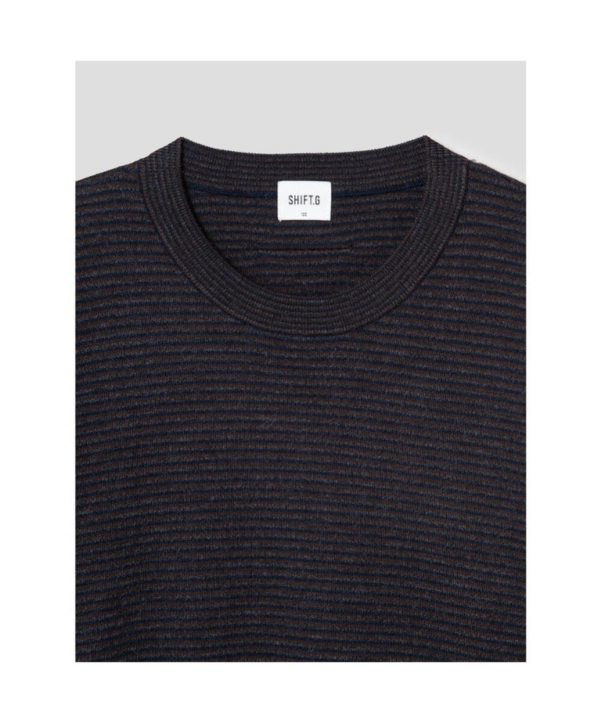 시프트지(SHIFT.G) Stripe Crewneck Sweater  Brick