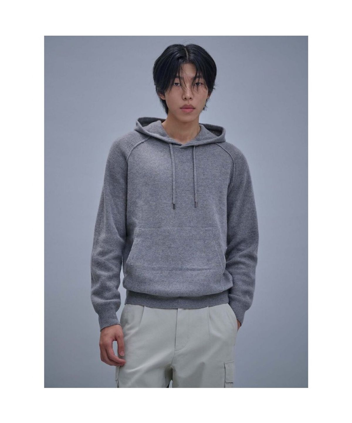 시프트지(SHIFT.G) Wool Texture Hoodie Sweater  Grey