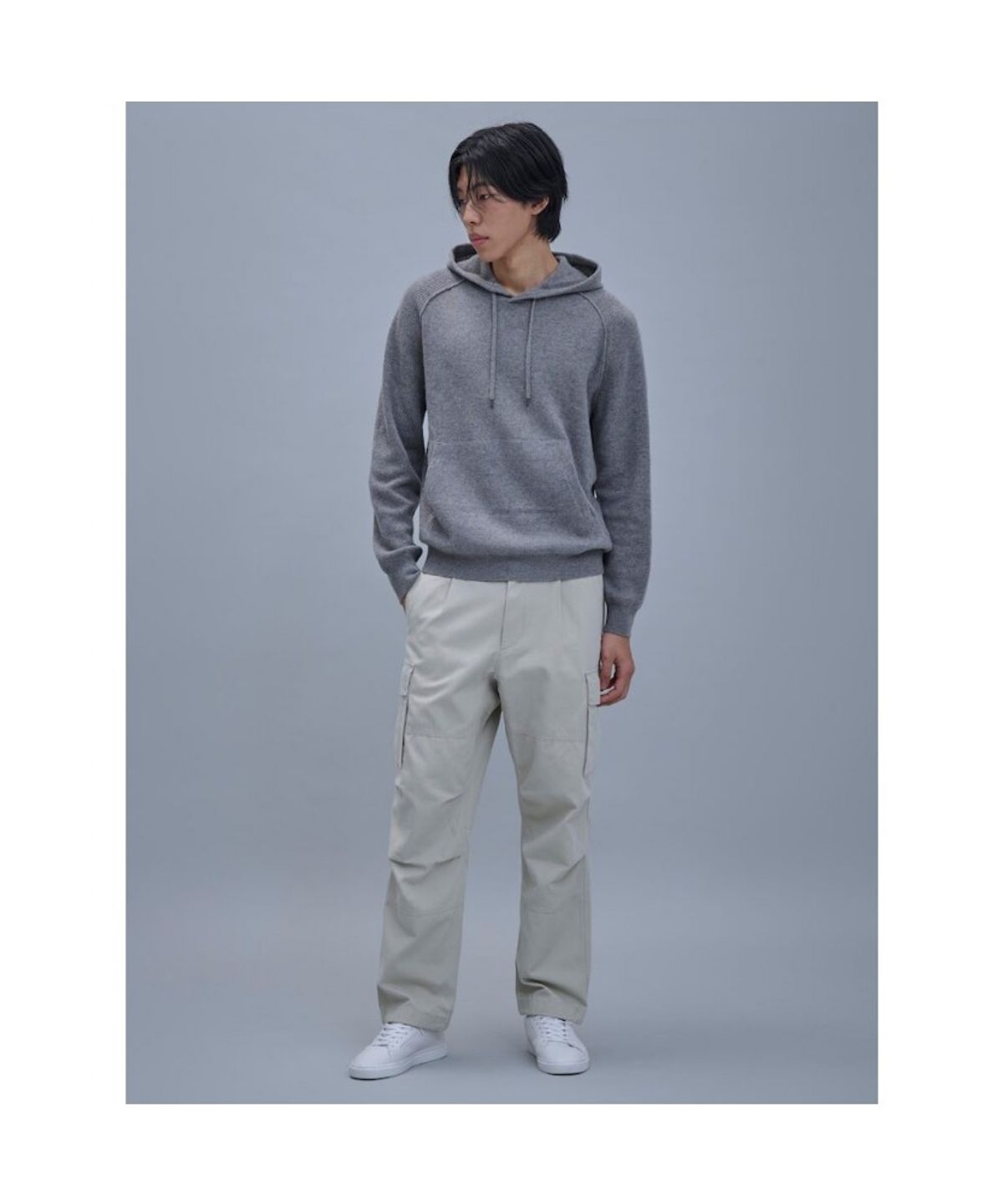 시프트지(SHIFT.G) Wool Texture Hoodie Sweater  Grey