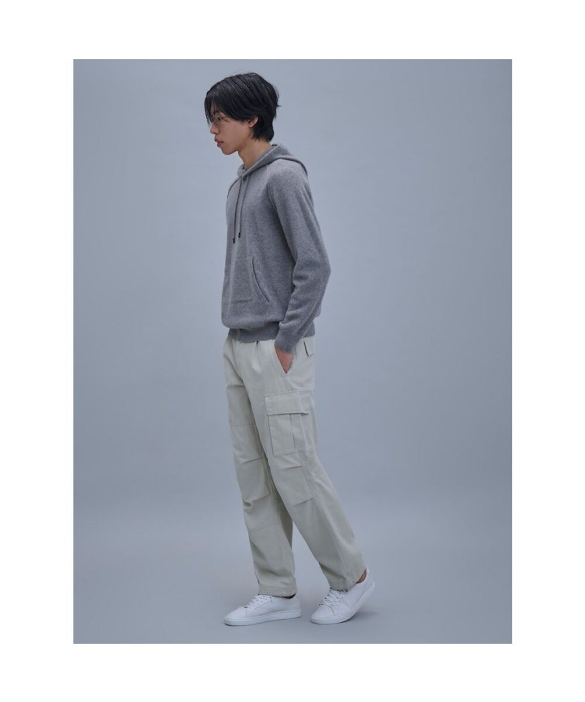 시프트지(SHIFT.G) Wool Texture Hoodie Sweater  Grey