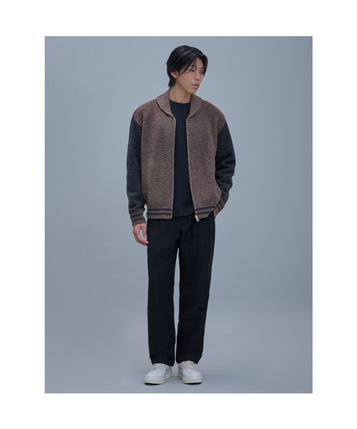 시프트지(SHIFT.G) Wool Varsity Cardigan  Brown