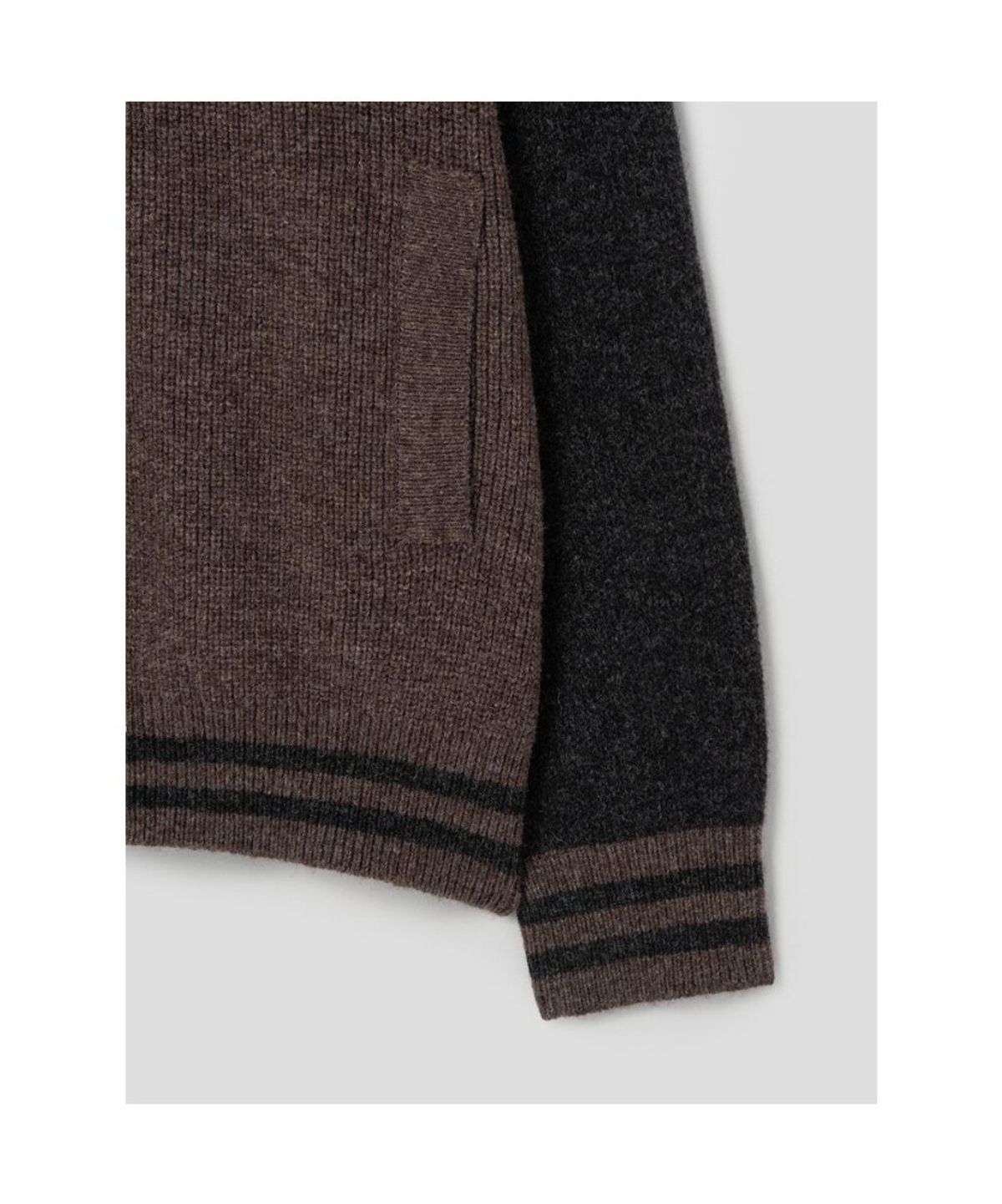 시프트지(SHIFT.G) Wool Varsity Cardigan  Brown