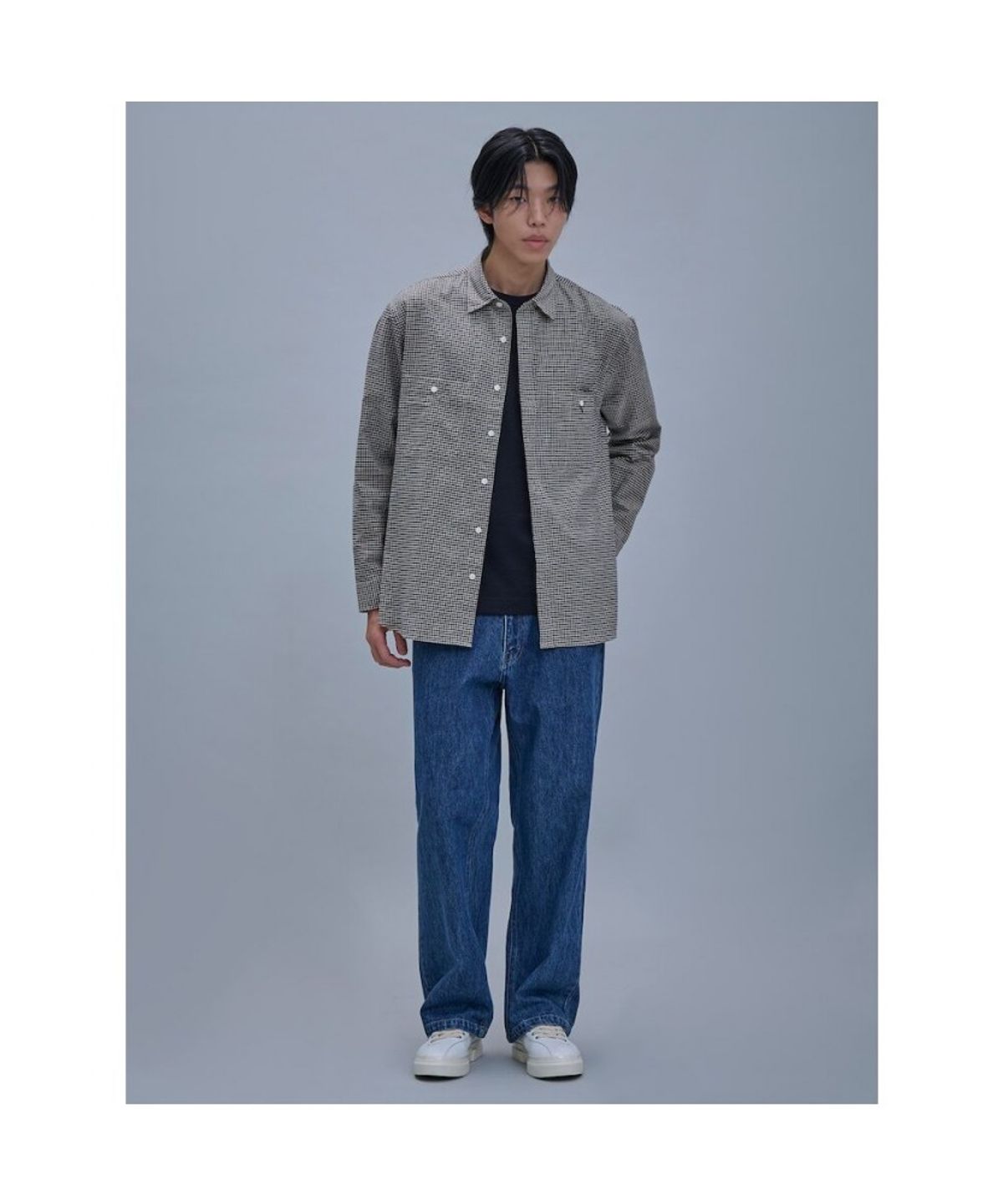 시프트지(SHIFT.G) Micropattern Cloud Shirts  Navy