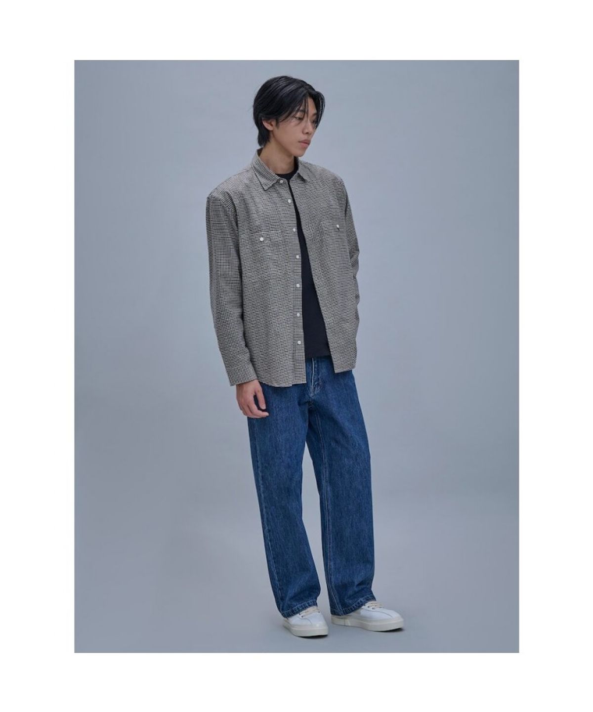 시프트지(SHIFT.G) Micropattern Cloud Shirts  Navy
