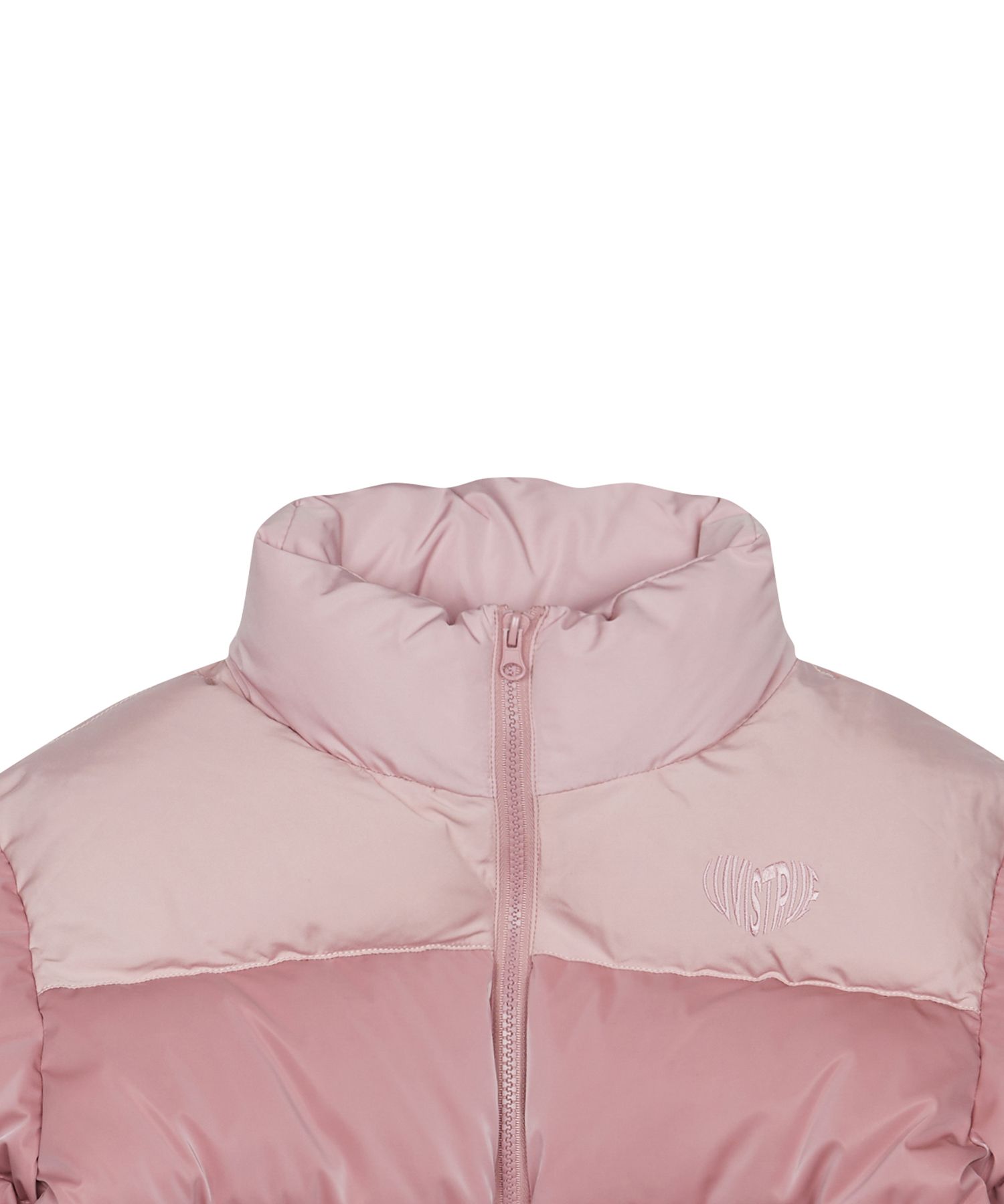 MUSINSA | LUV IS TRUE AM GLOSSY SHORT PUFFER JACKET(PINK)