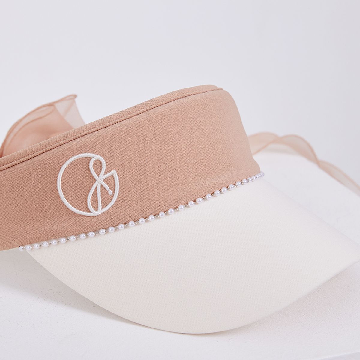 제이제인(J.JANE) 진주 라인 리본 썬캡 (Beige)