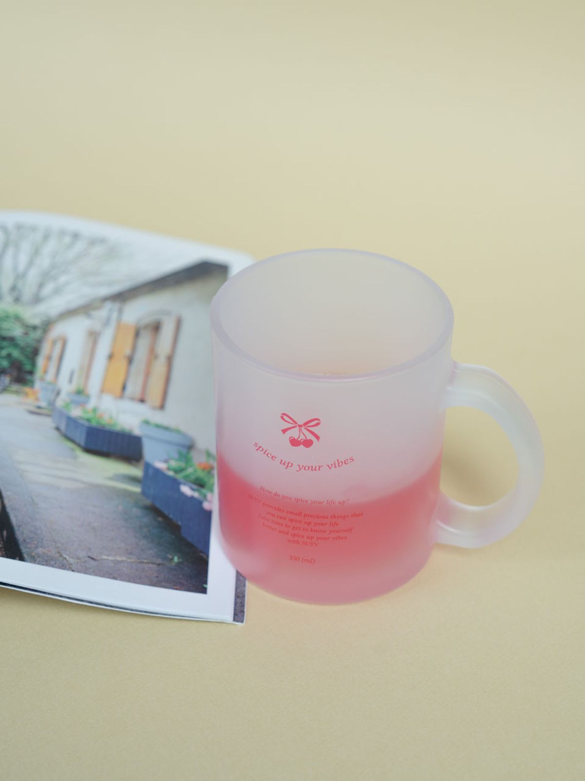 수이브(SUYV) 불투명 330ml 레터링 머그컵