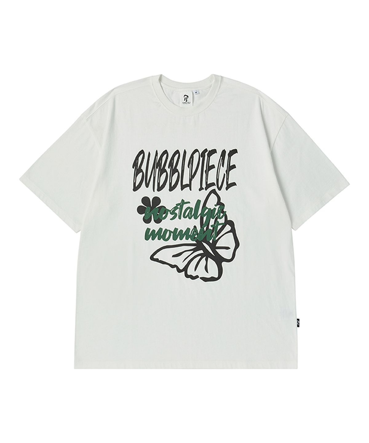 버블피스(BUBBLPIECE) 버블피스 버터플라이 피그먼트 티셔츠_화이트