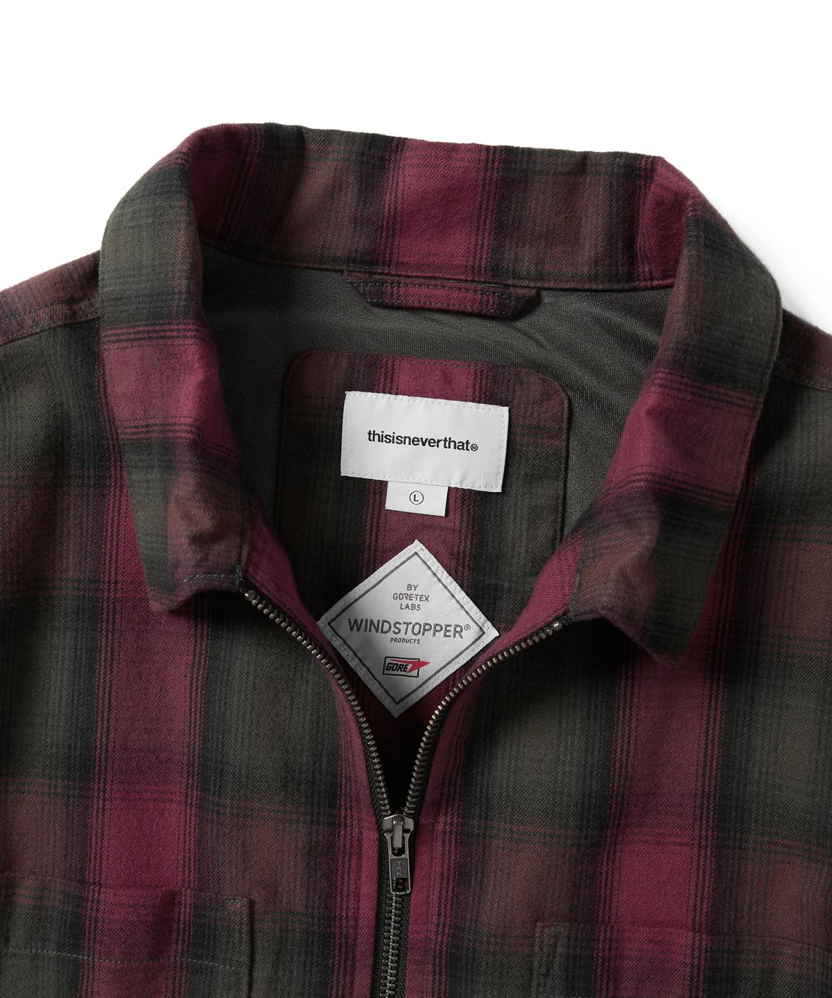 디스이즈네버댓(THISISNEVERTHAT) GORE-TEX WINDSTOPPER® Shaggy Check Shirt Red