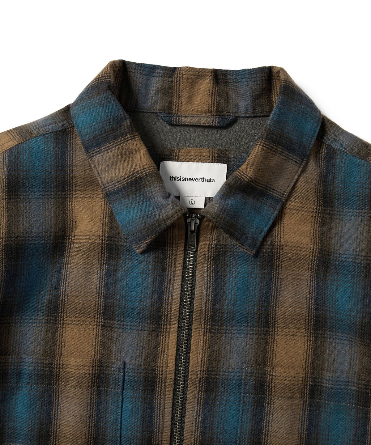 디스이즈네버댓(THISISNEVERTHAT) GORE-TEX WINDSTOPPER® Shaggy Check Shirt Blue