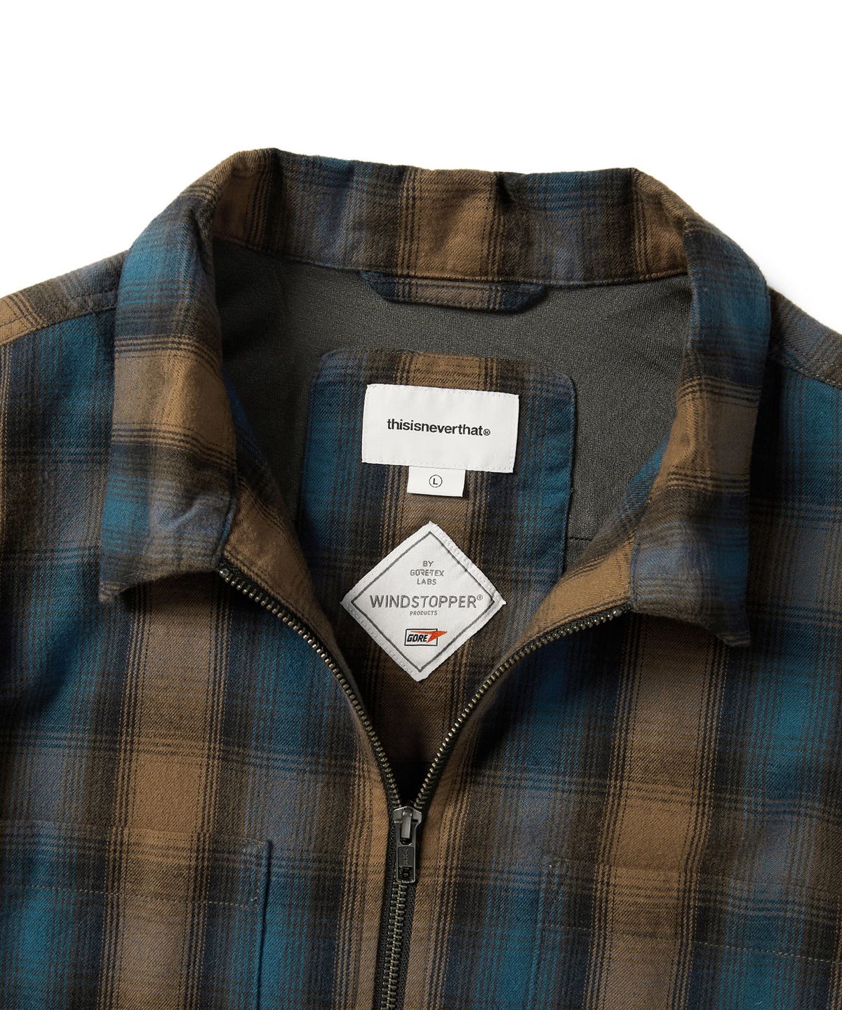 디스이즈네버댓(THISISNEVERTHAT) GORE-TEX WINDSTOPPER® Shaggy Check Shirt Blue