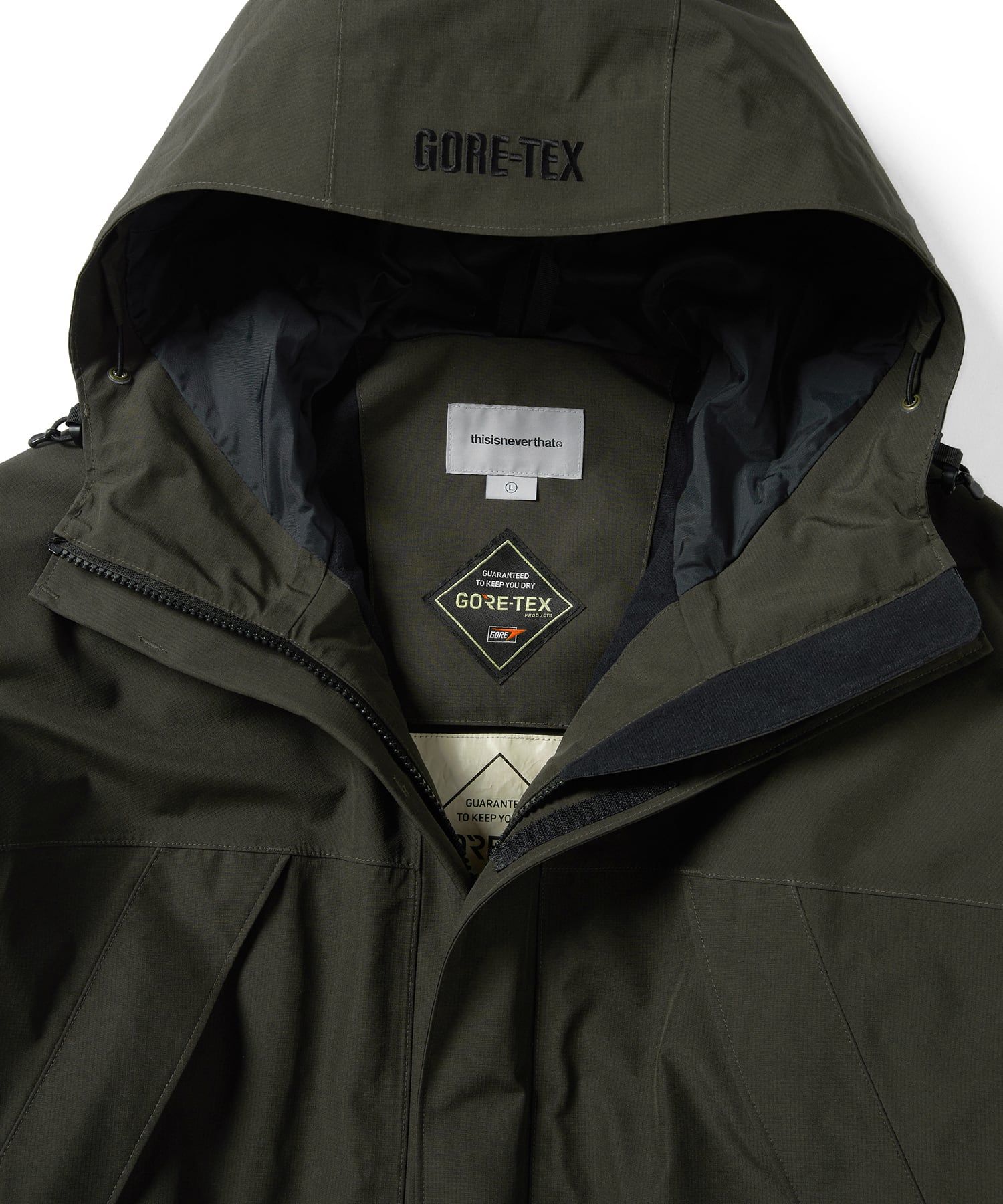 MUSINSA | thisisneverthat GORE-TEX 2L Cold Weather Jacket Olive Brown