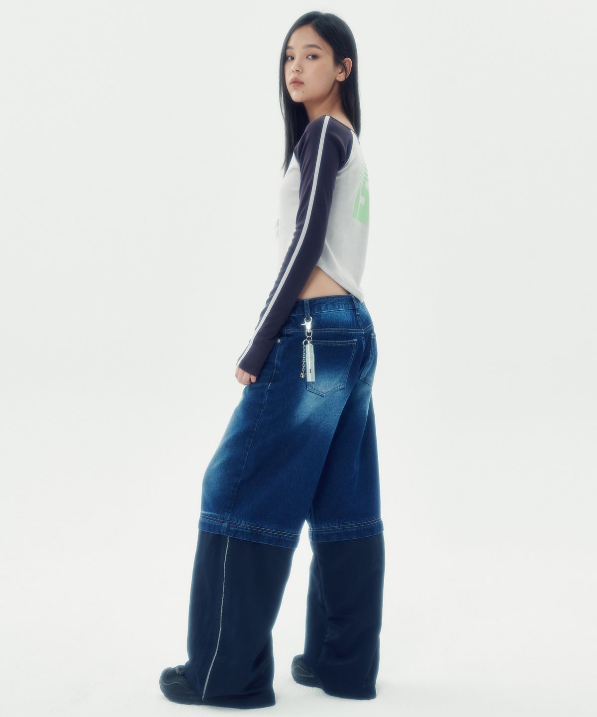 러닝하이(RUNNINGHIGH) 디테쳐블 투웨이 데님 팬츠 [블루]