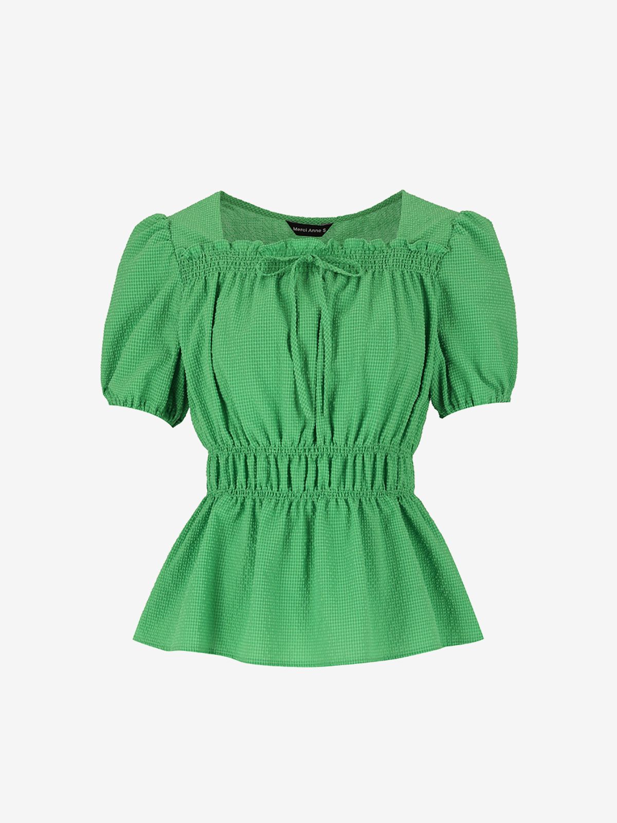 메르시앤에스(MERCIANNES) Ribbon Detail Smoking Blouse_SA4SSN3