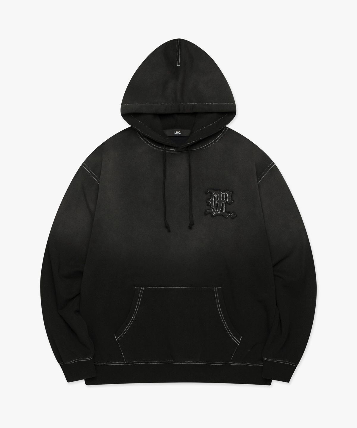 엘엠씨(LMC) GOTHIC APPLIQUE BRUSH HOODIE black