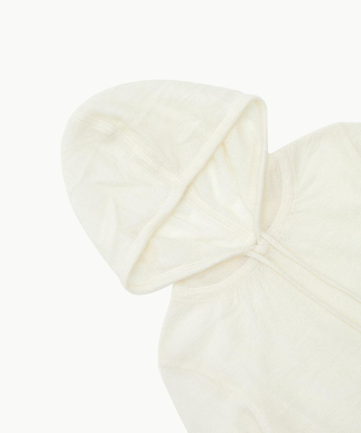 아모멘토(AMOMENTO) SHEER HOODED KNIT_IVORY