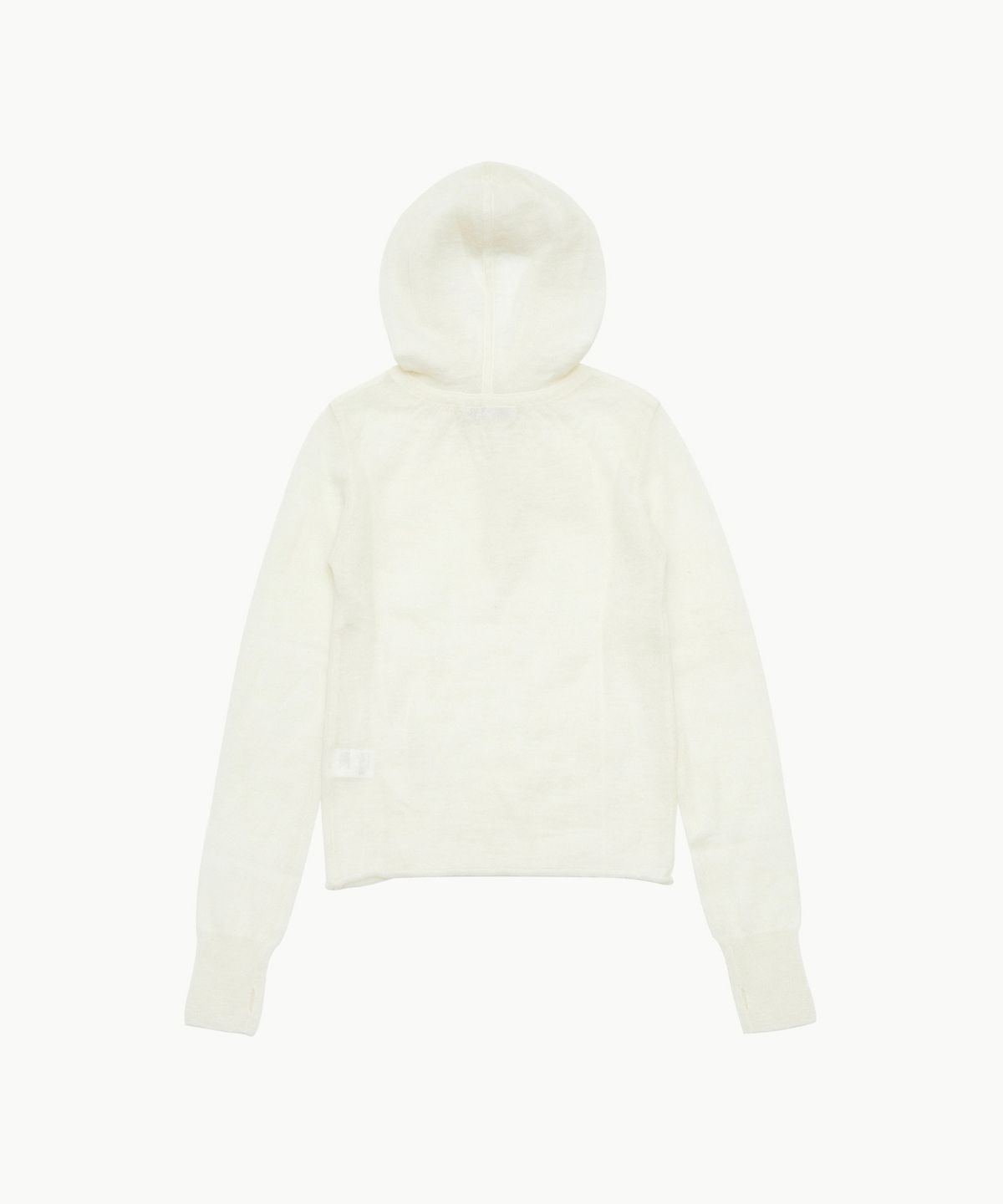 아모멘토(AMOMENTO) SHEER HOODED KNIT_IVORY