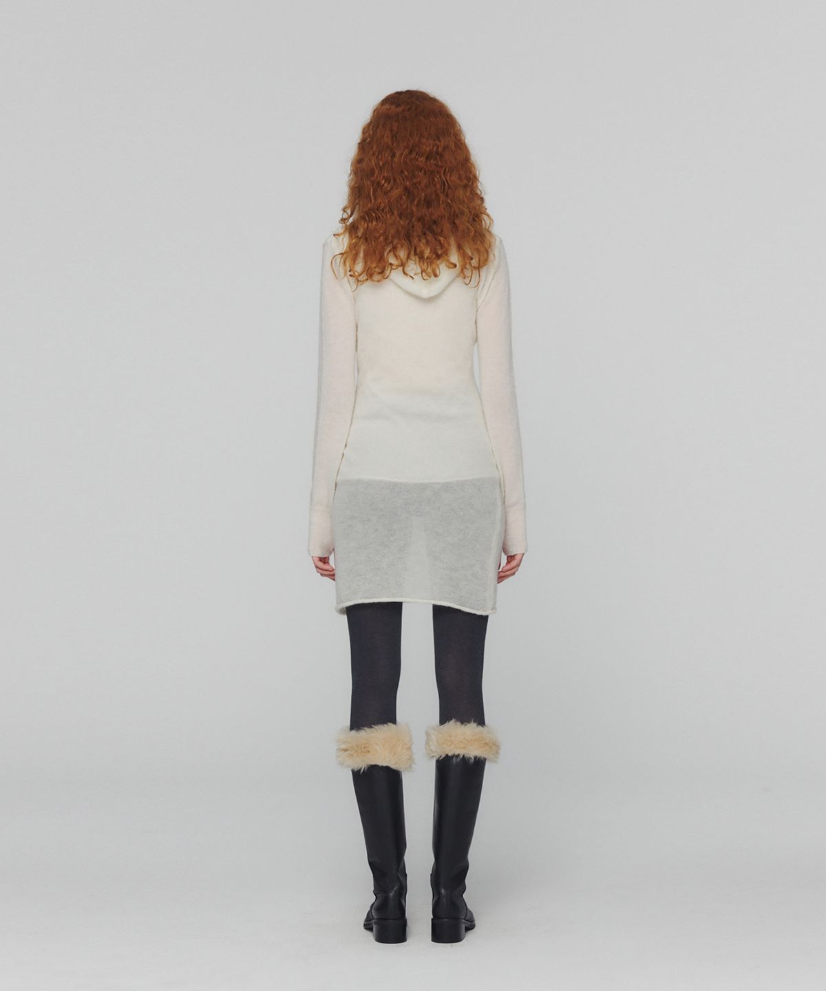 아모멘토(AMOMENTO) SHEER HOODED KNIT_IVORY