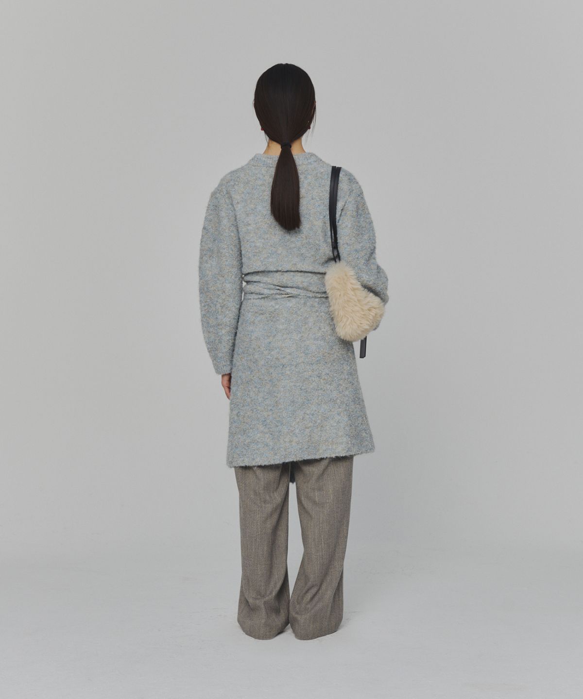 아모멘토(AMOMENTO) MIX BOUCLE WRAP SKIRT_BLUE