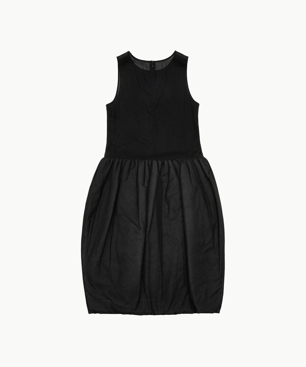 아모멘토(AMOMENTO) SHEER PADDED BALLOON DRESS_BLACK