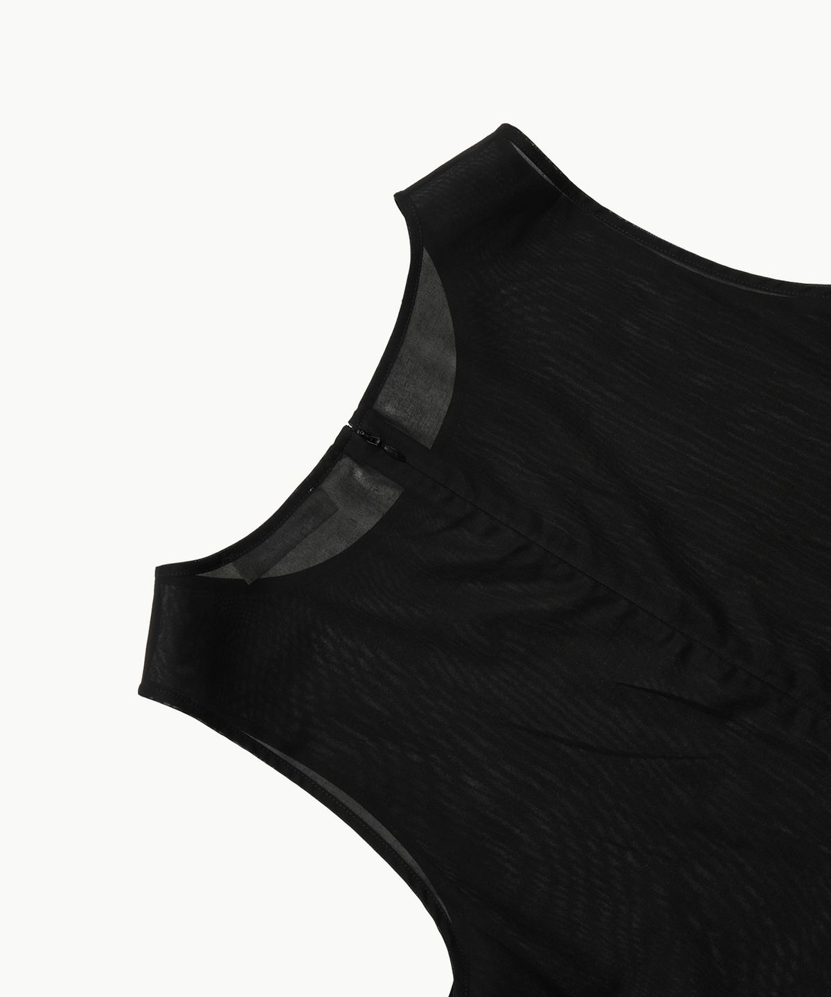 아모멘토(AMOMENTO) SHEER PADDED BALLOON DRESS_BLACK