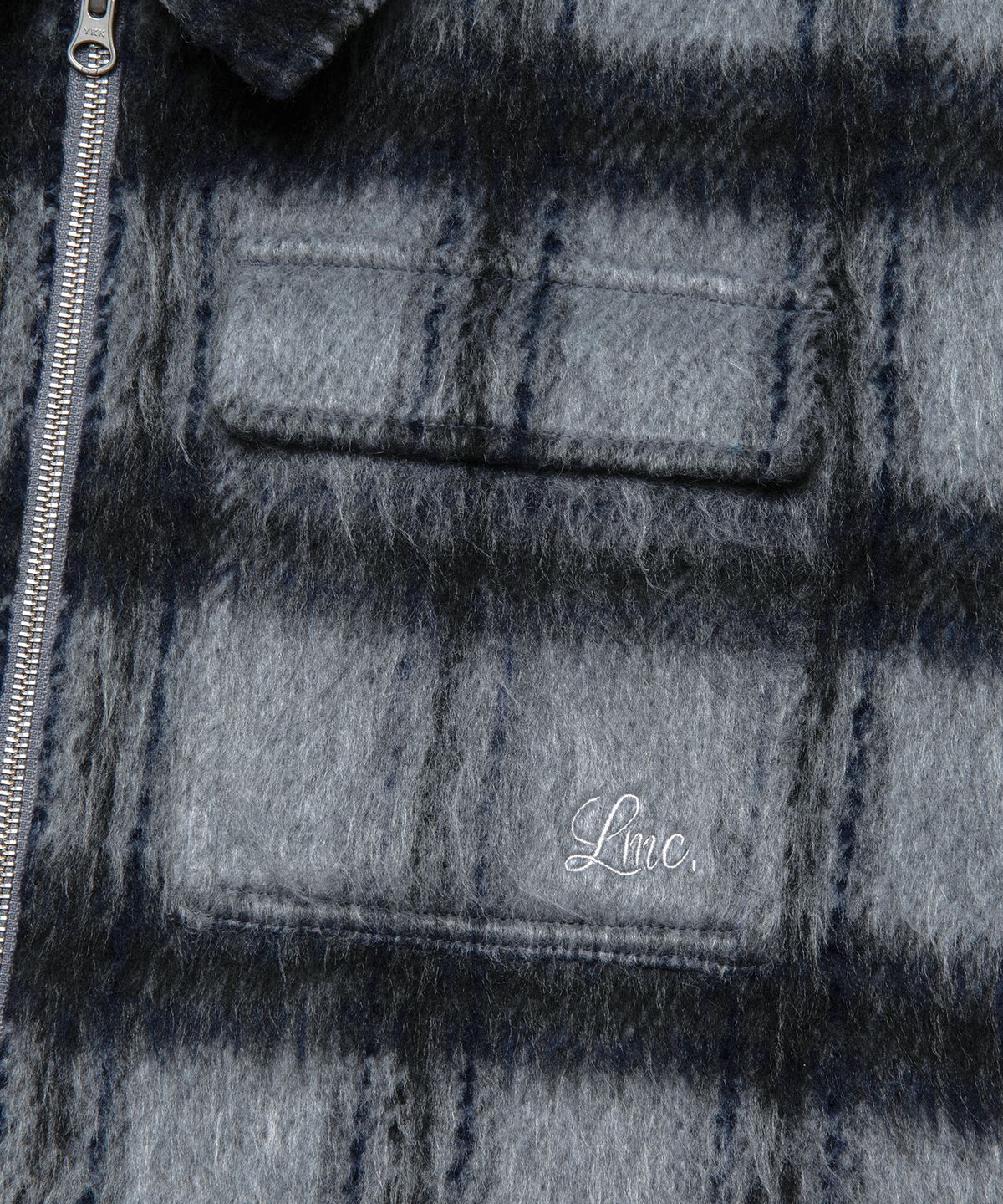 엘엠씨(LMC) BRUSHED CHECK ZIP UP SHIRT gray