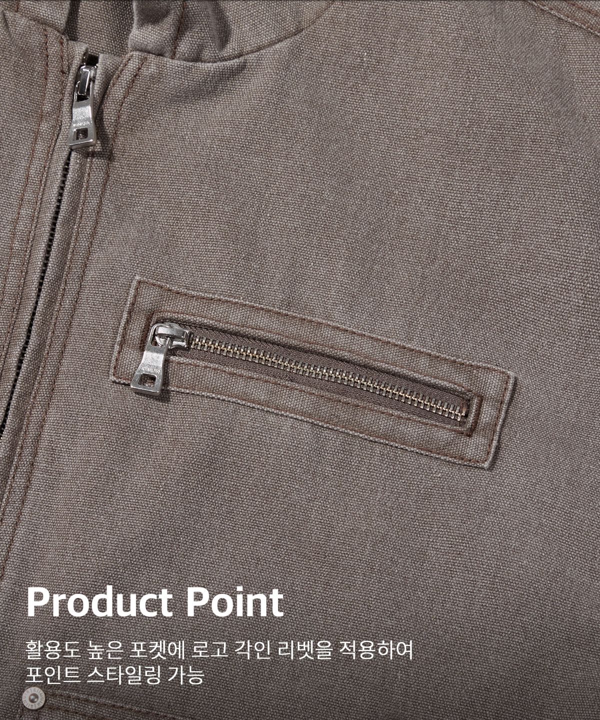 키뮤어(KIIMUIR) 가먼트워싱 후드 워크 점퍼_브라운