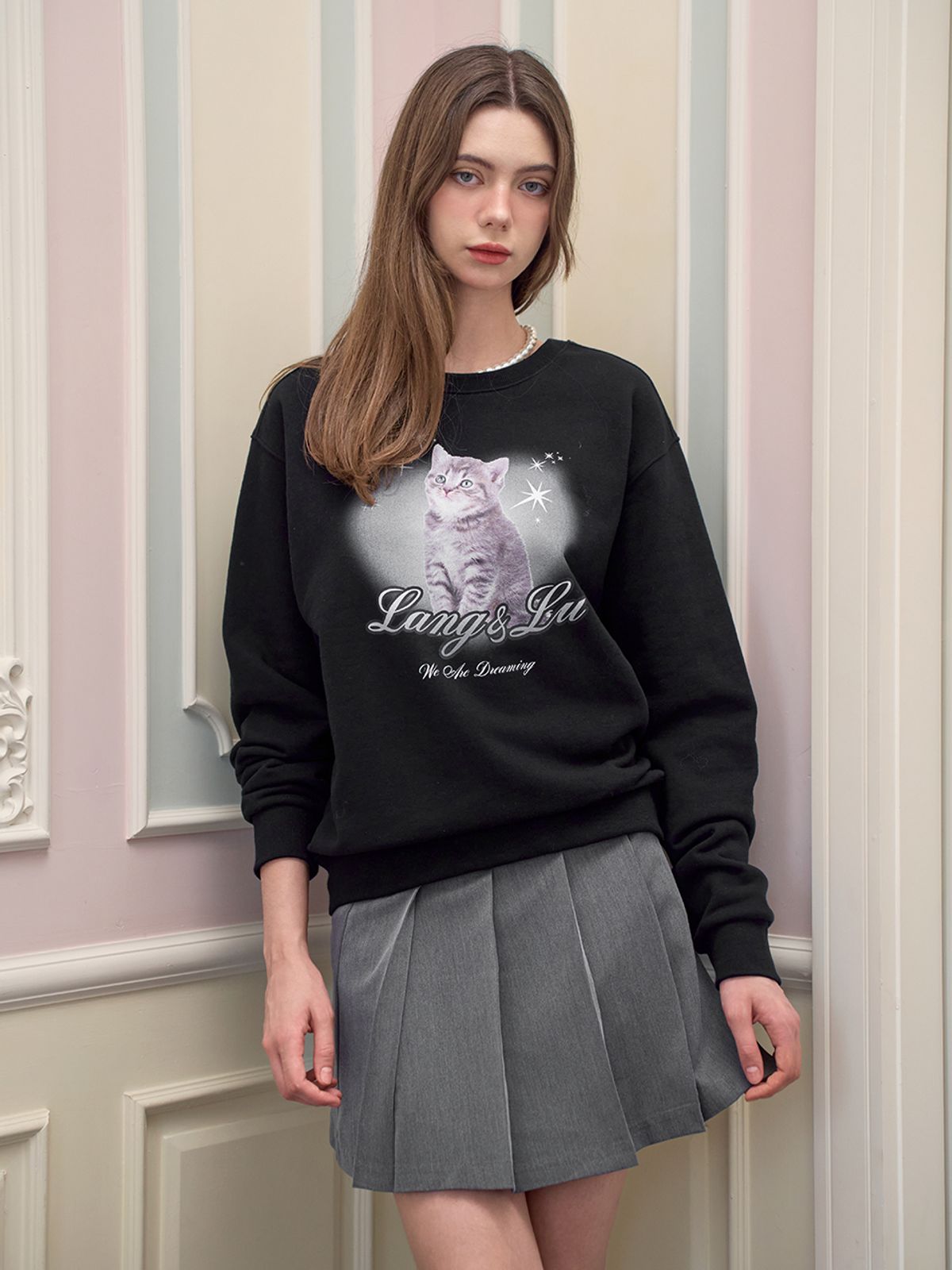랭앤루(LANGNLU) RILEY Pleats Wrap Skirt(라일리)_GREY
