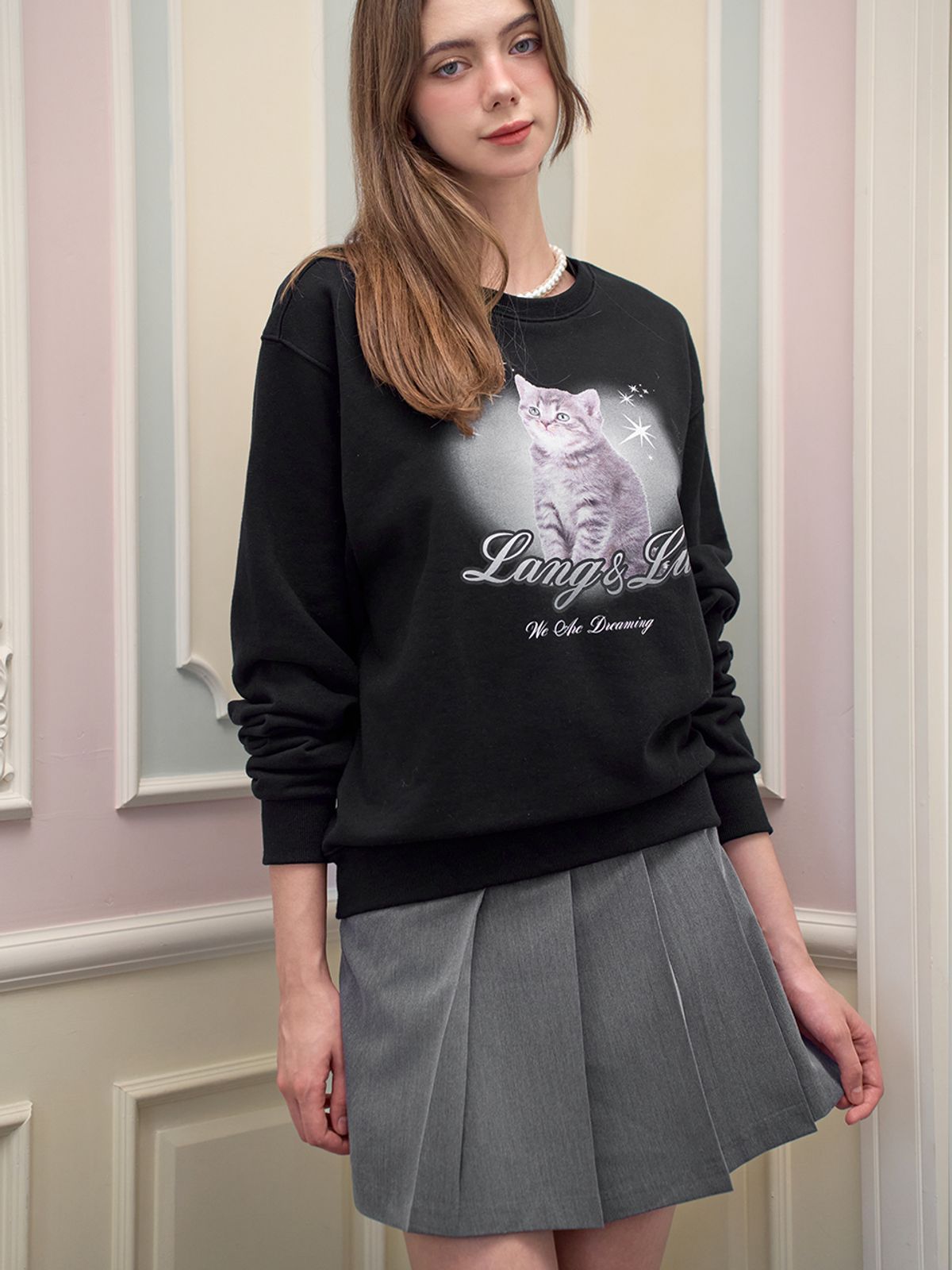 랭앤루(LANGNLU) RILEY Pleats Wrap Skirt(라일리)_GREY