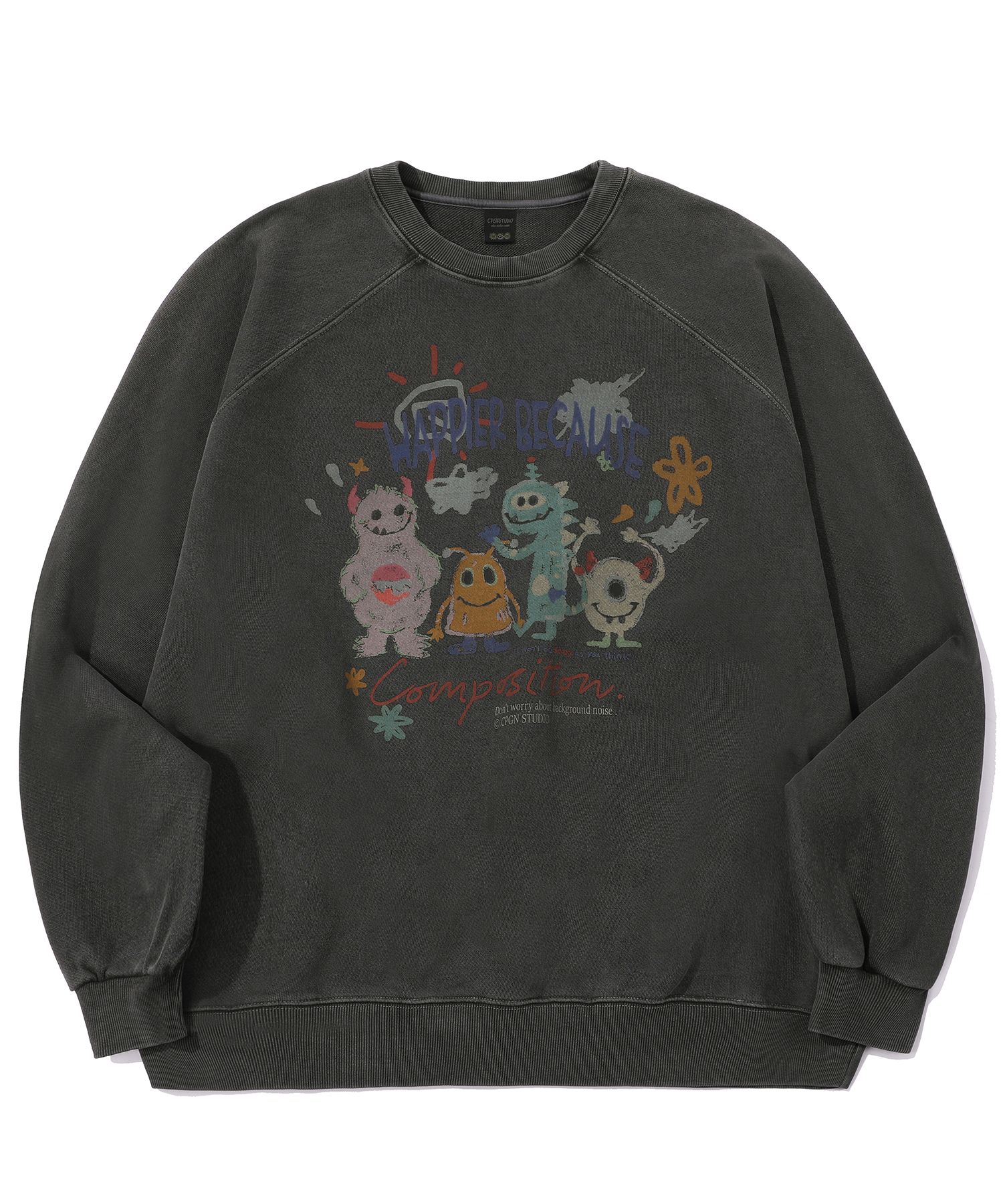 【CPGN STUDIO】24FW★ happy day Sweatshirt MUSINSA | CPGN STUDIO happy day pigment sweatshirt smoke black