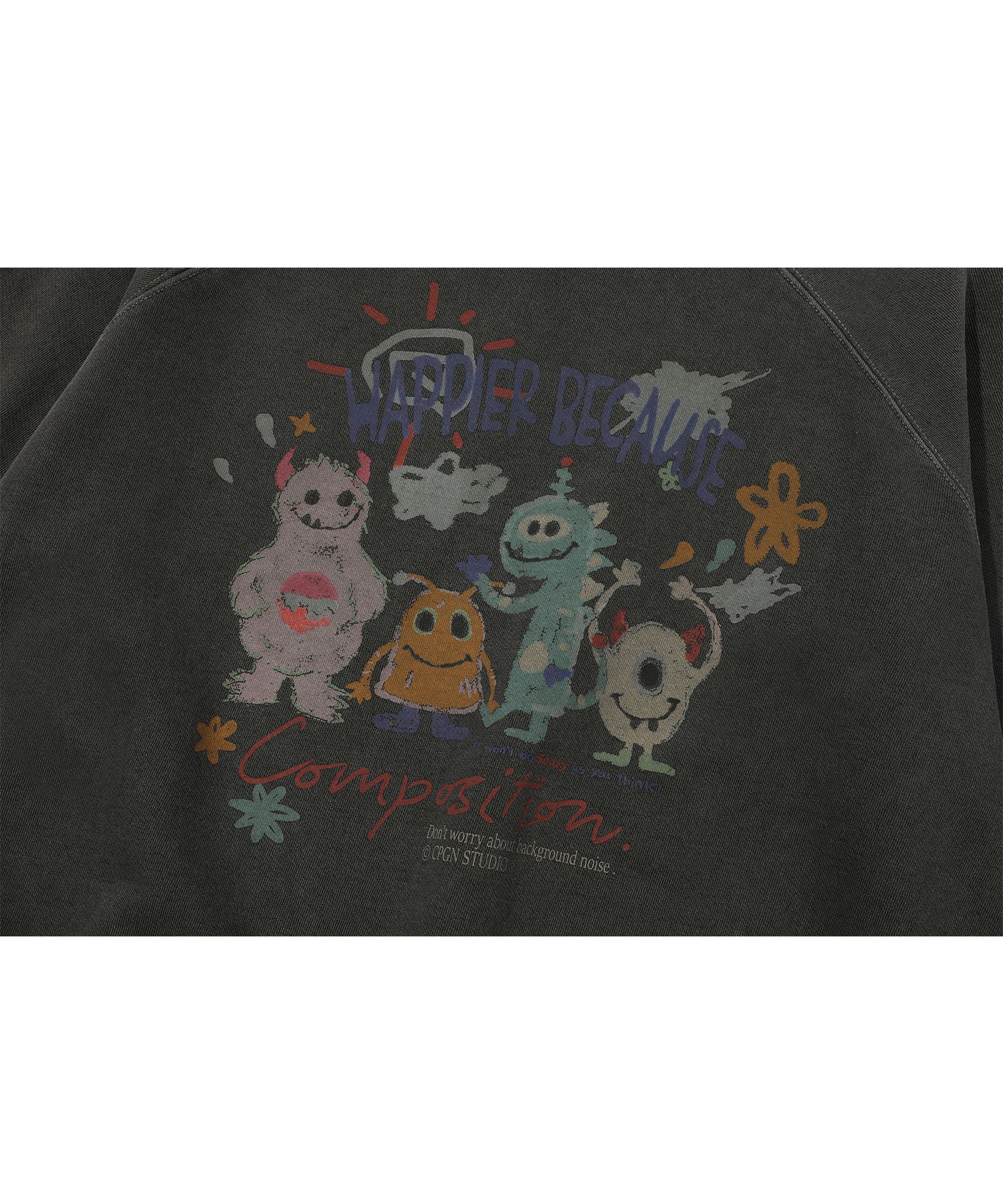 【CPGN STUDIO】WAVE aesthetic Pigment Sweatshirt MUSINSA | CPGN STUDIO happy day pigment sweatshirt smoke black