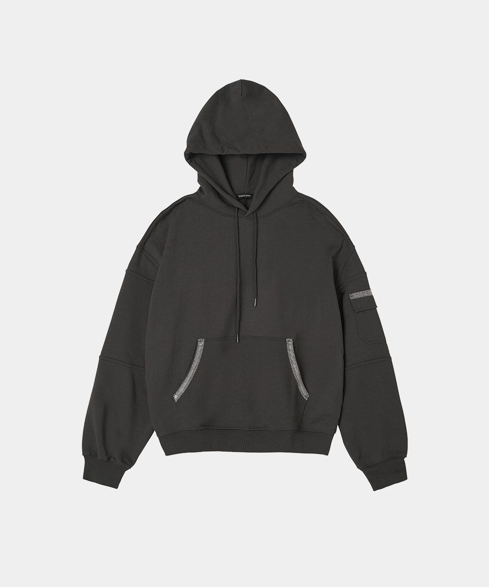 【MAISON MINED】24FW★ OBLIQUE PATCH HOODIE MUSINSA | MAISON MINED OBLIQUE PATCH HOODIE D/GREY