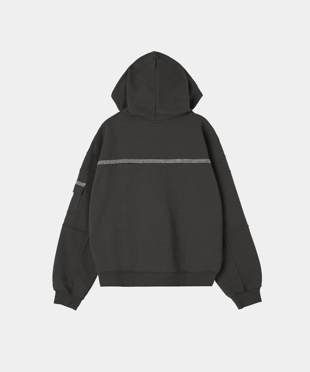 【MAISON MINED】24FW★ OBLIQUE PATCH HOODIE MUSINSA | MAISON MINED OBLIQUE PATCH HOODIE D/GREY