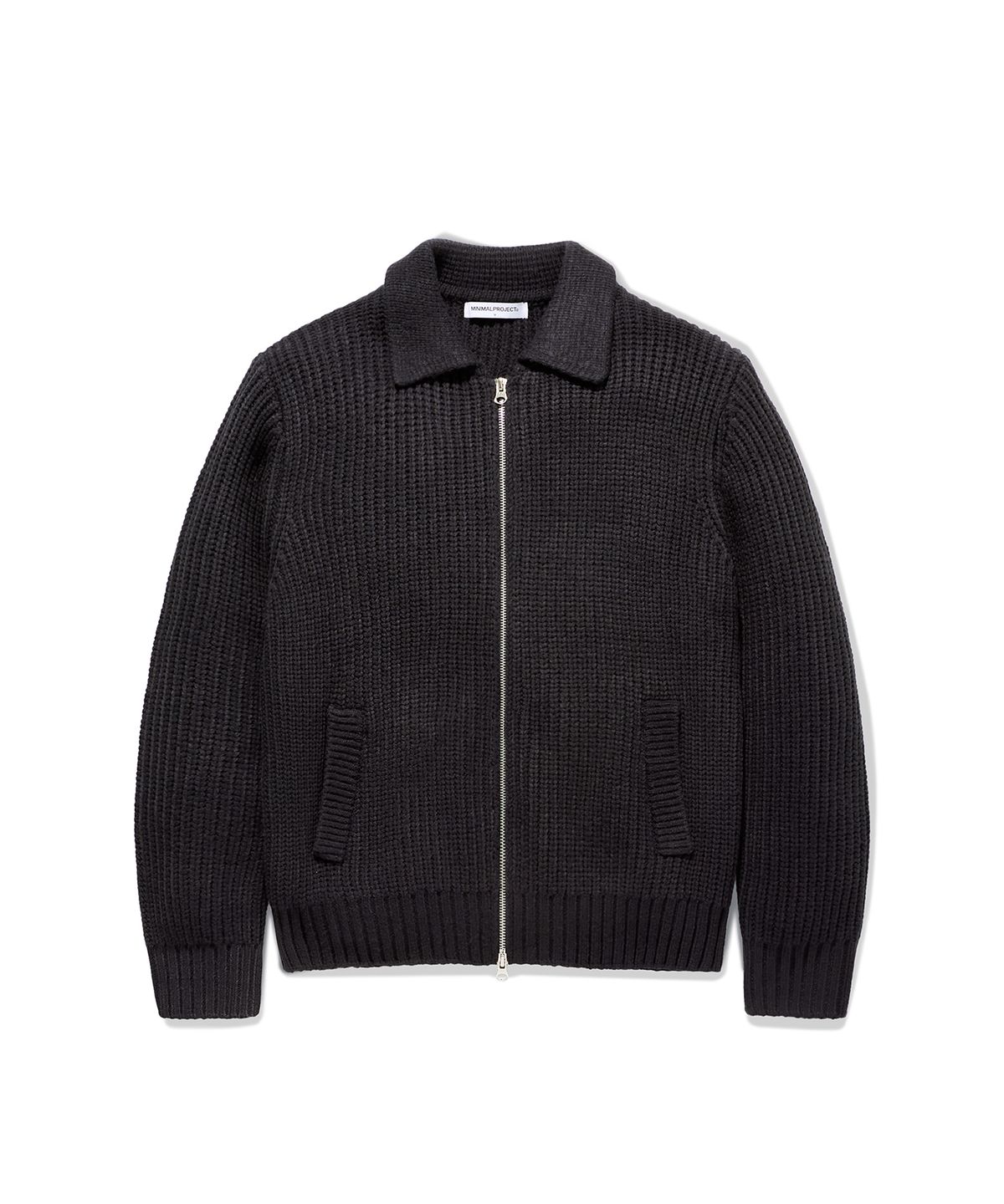 미니멀프로젝트(MINIMALPROJECT) 카라 집업 하찌니트가디건 MNG108 [BLACK]