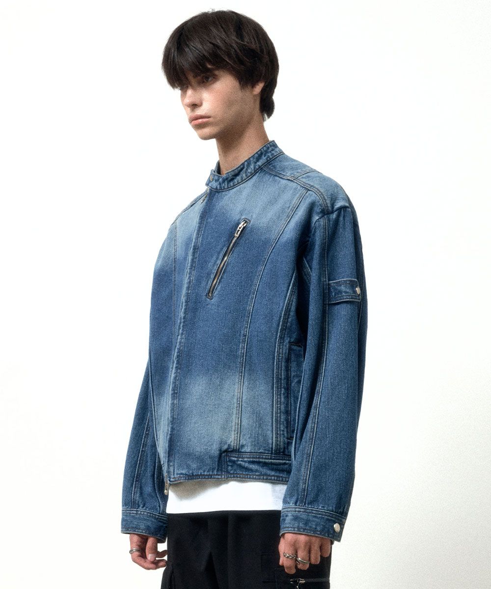 MUSINSA | MAISON MINED TRICEPS BIKER DENIM JACKET INDIGO