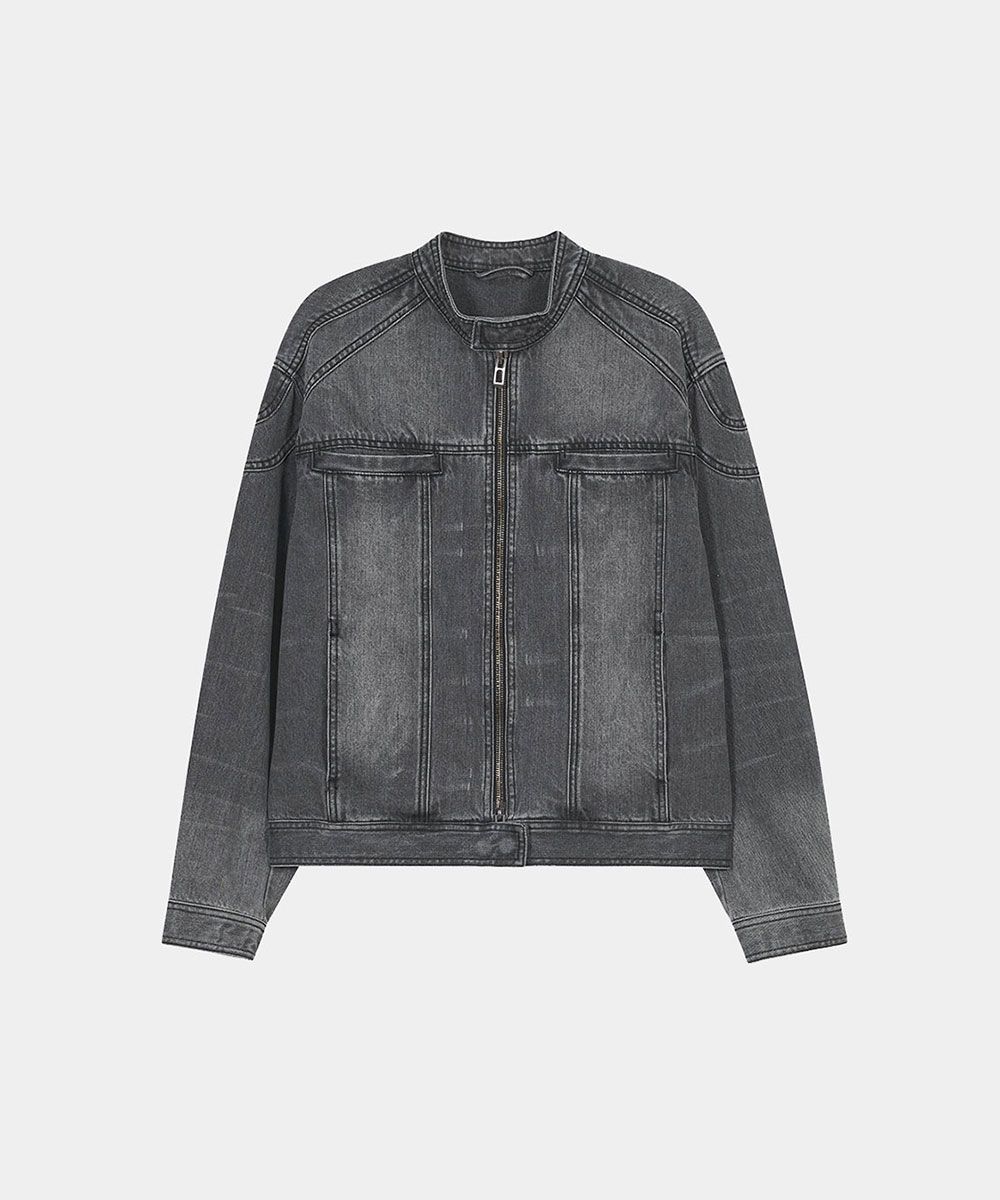【MAISON MINED】23SS★ SNAP BIKER DENIM JACKET MUSINSA | MAISON MINED SNAP BIKER DENIM JACKET GREY