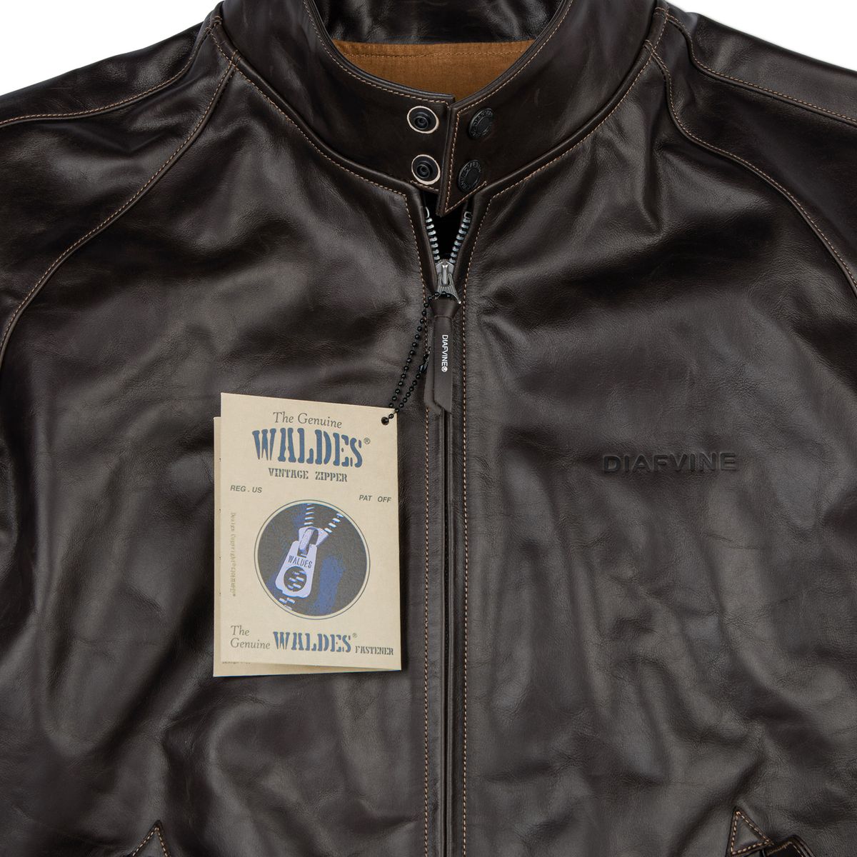 디아프바인(DIAFVINE) DV.LOT 707 D9 Bomber jacket -Vegetable Calfskin-Seal Brown