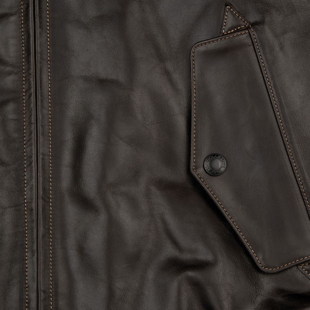 디아프바인(DIAFVINE) DV.LOT 707 D9 Bomber jacket -Vegetable Calfskin-Seal Brown