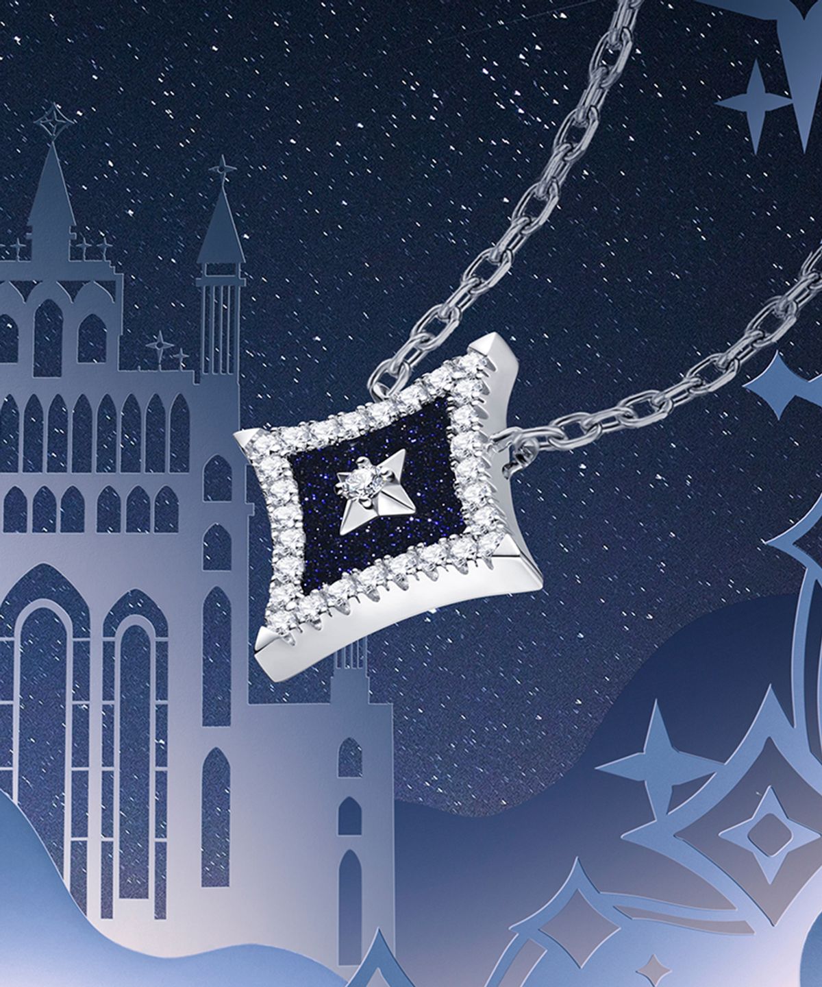 롤라로즈(LOLA ROSE) Starry 블루 샌드스톤 여성용 펜던트 목걸이