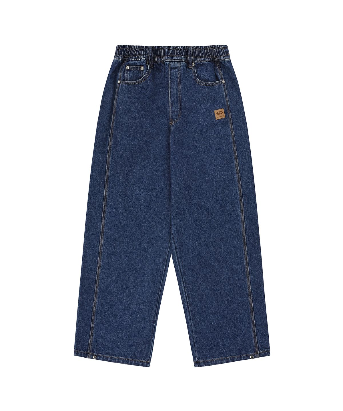 오픈야드(오와이)(OPENYARD(OY)) WASHED SNAP DENIM PANTS - BLUE