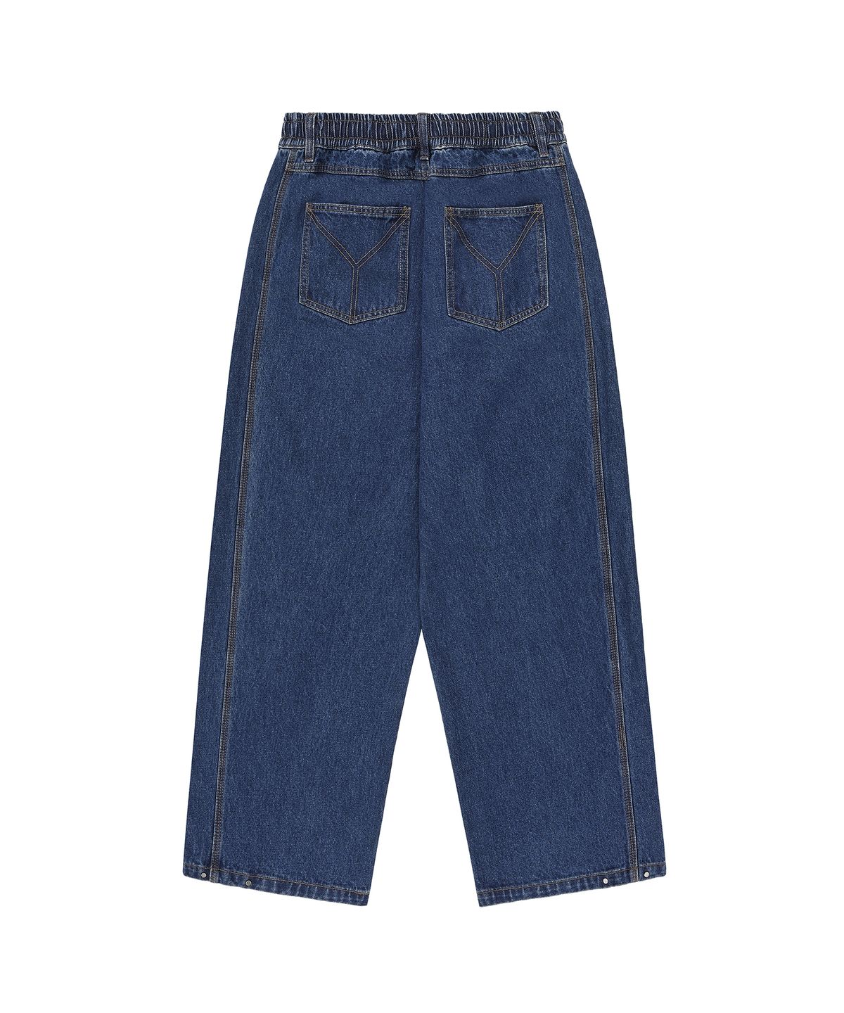 오픈야드(오와이)(OPENYARD(OY)) WASHED SNAP DENIM PANTS - BLUE