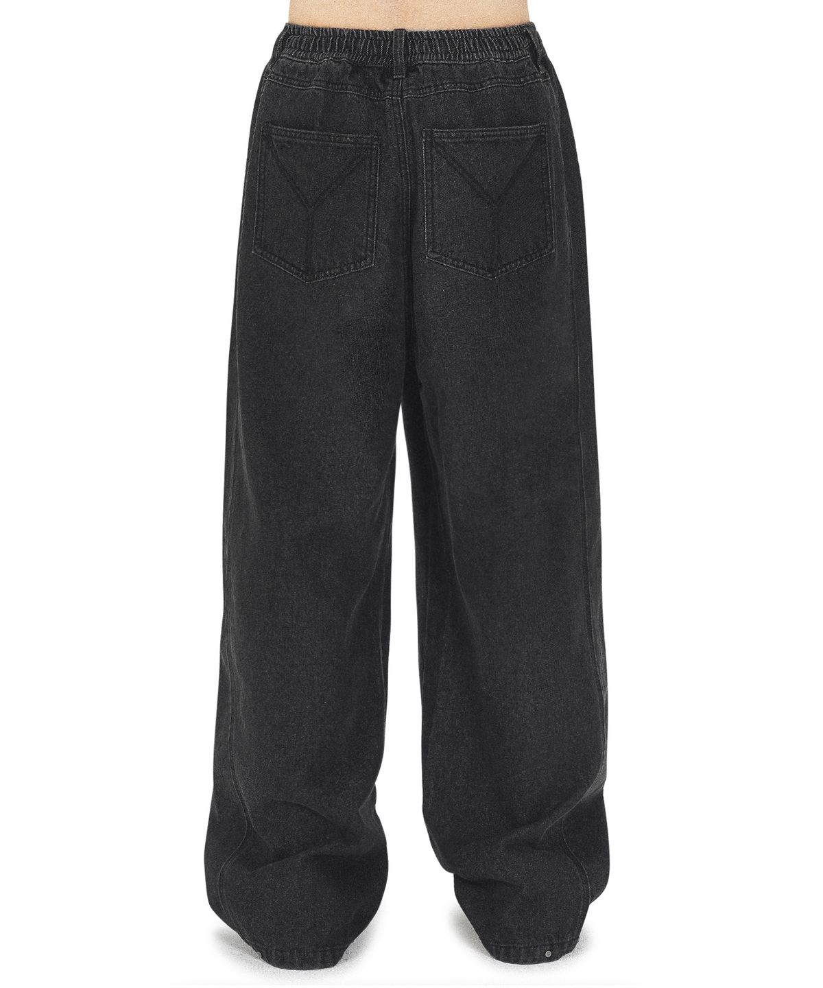 오픈야드(오와이)(OPENYARD(OY)) WASHED SNAP DENIM PANTS - BLACK