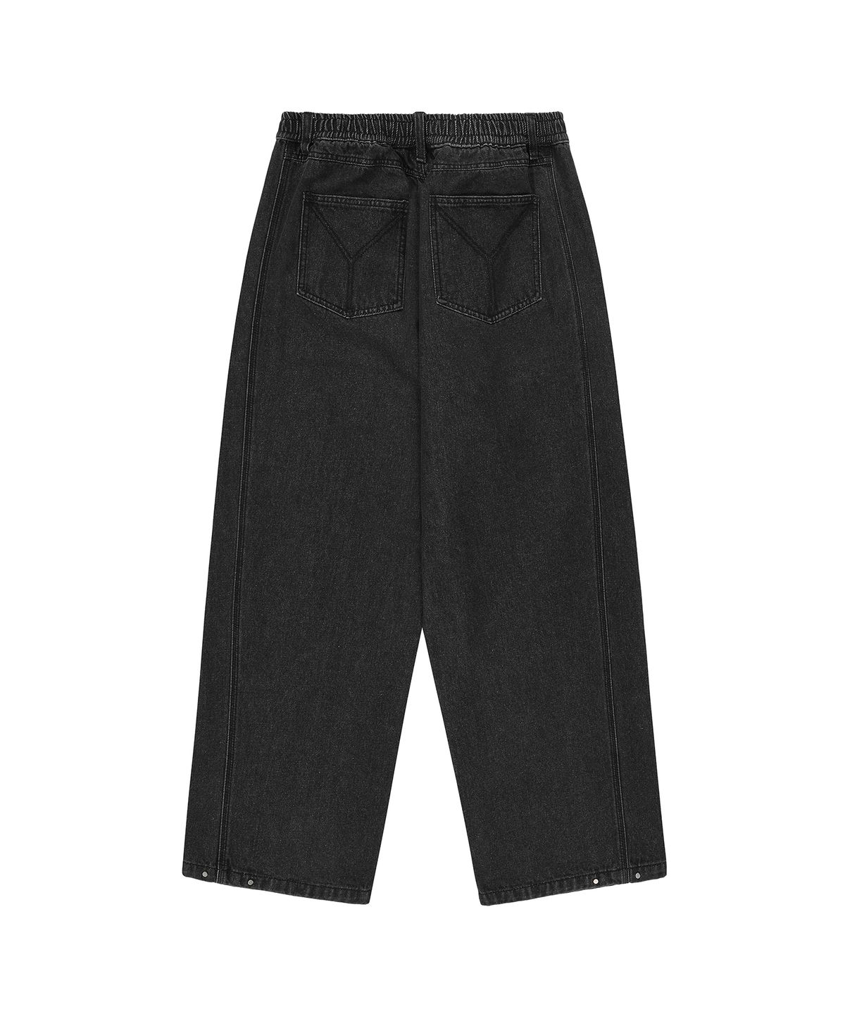 오픈야드(오와이)(OPENYARD(OY)) WASHED SNAP DENIM PANTS - BLACK