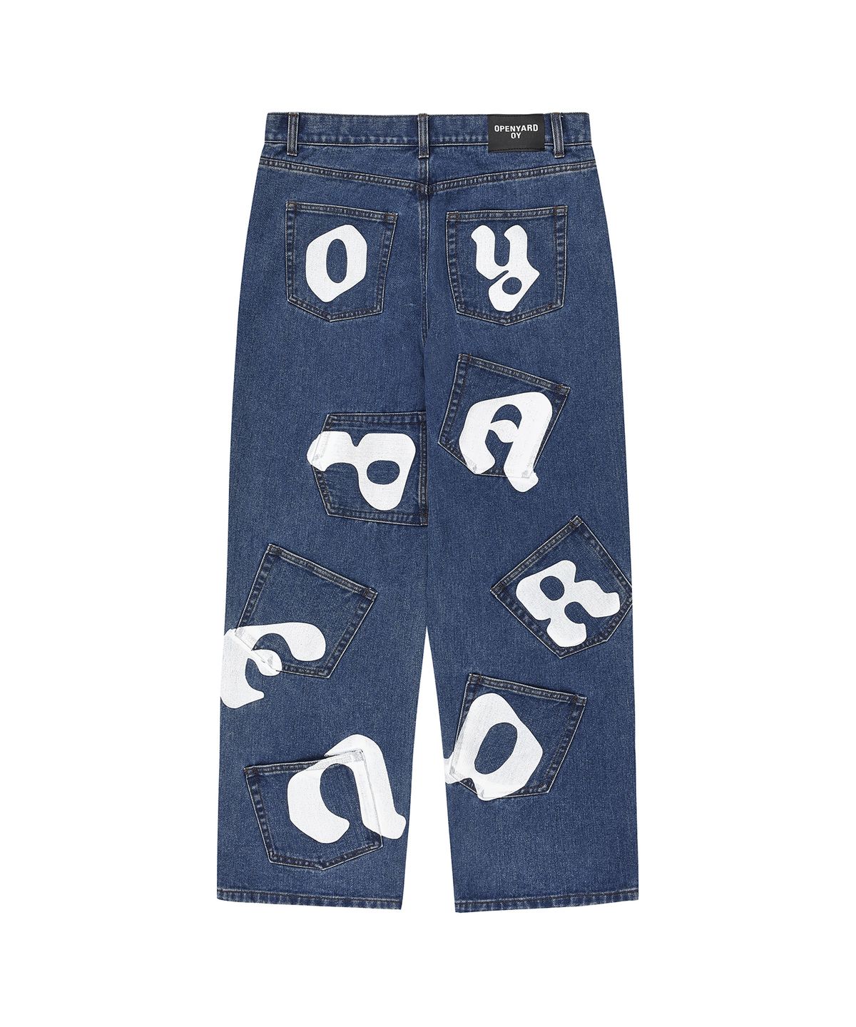 오픈야드(오와이)(OPENYARD(OY)) LOGO EIGHT POCKET DENIM BAGGY PANTS - WASHED BLUE