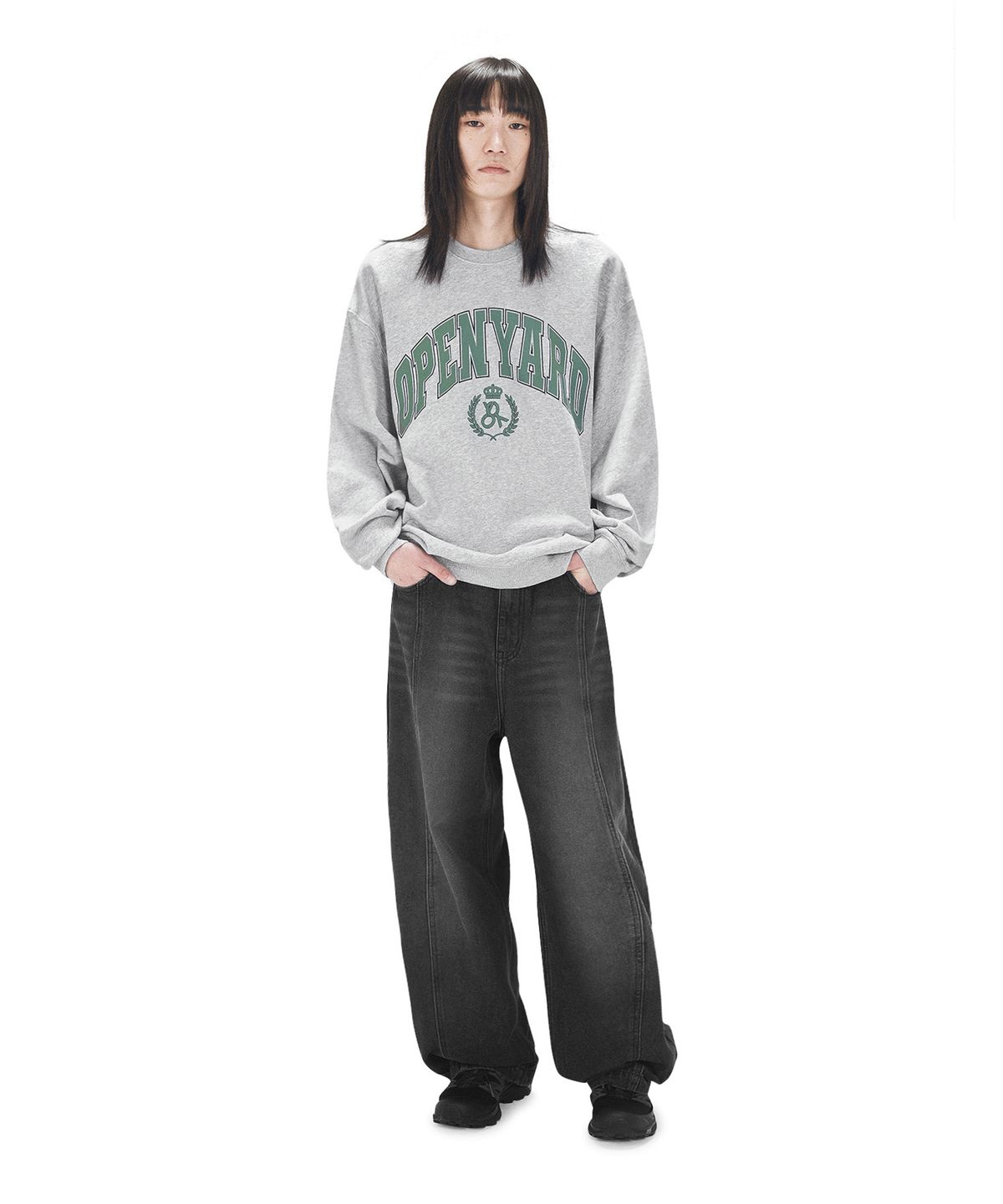 오픈야드(오와이)(OPENYARD(OY)) ARCH COLLEGE LOGO MTM - MID MELANGE